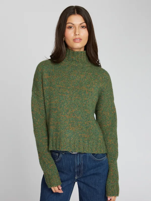 Cropped Chunky Mock w/ Space Dye in Pickle made by Autumn Cashmere