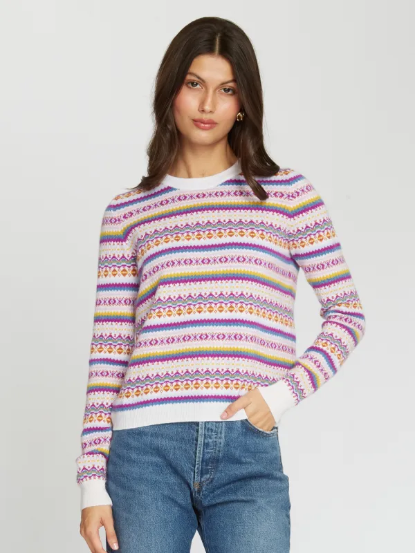 Fair Isle Crew in Bright Combo sold by Autumn Cashmere