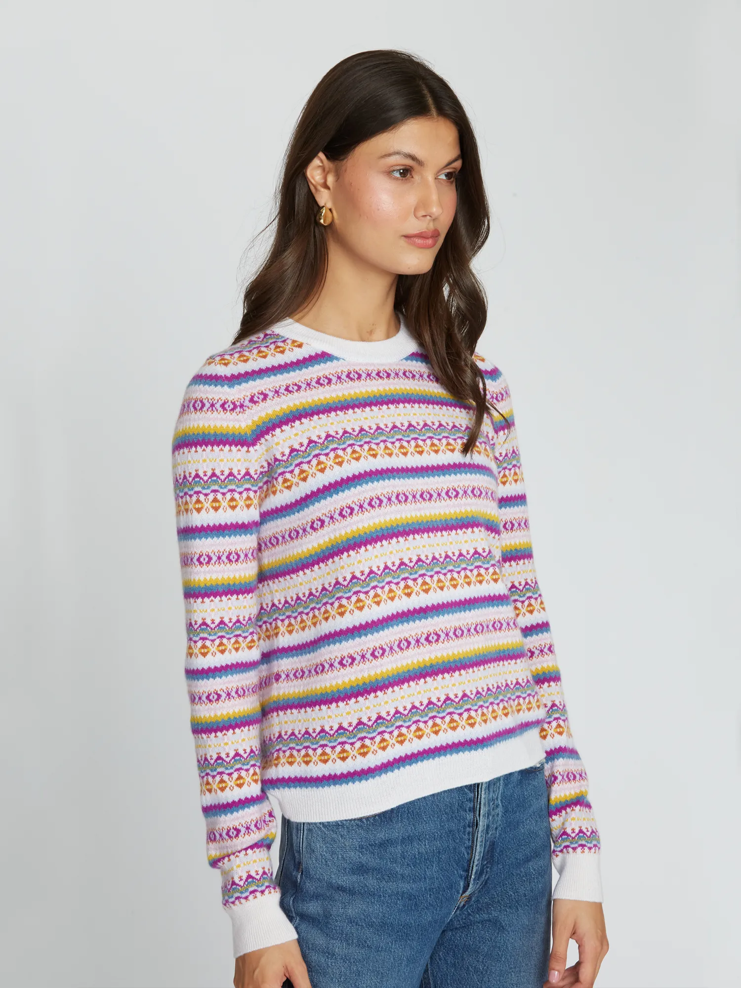 Fair Isle Crew in Bright Combo sold by Autumn Cashmere product image thumbnail 3