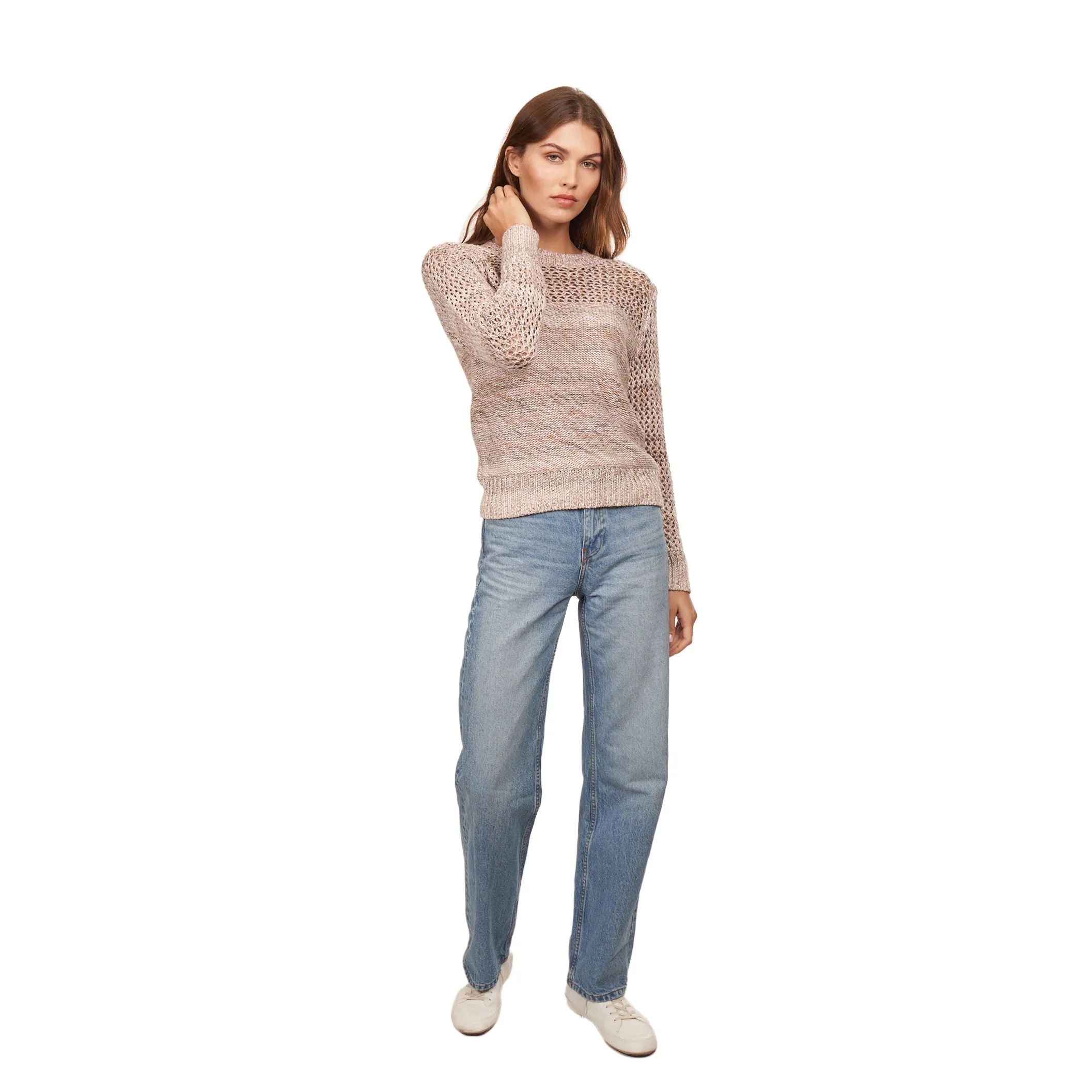 Marled Mesh Crew in Neutral sold by Autumn Cashmere product image thumbnail 2