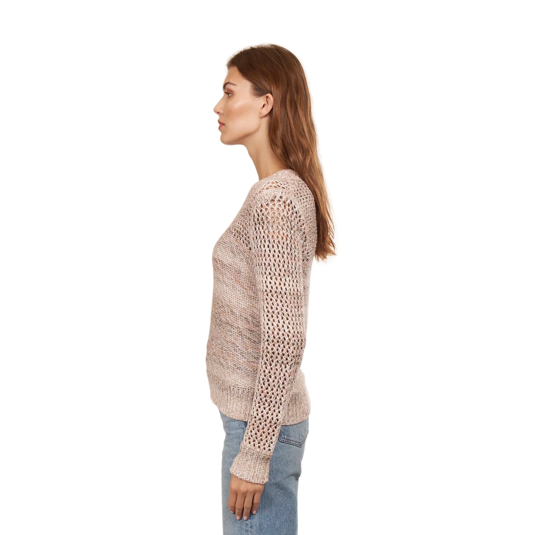 Marled Mesh Crew in Neutral sold by Autumn Cashmere product image thumbnail 4