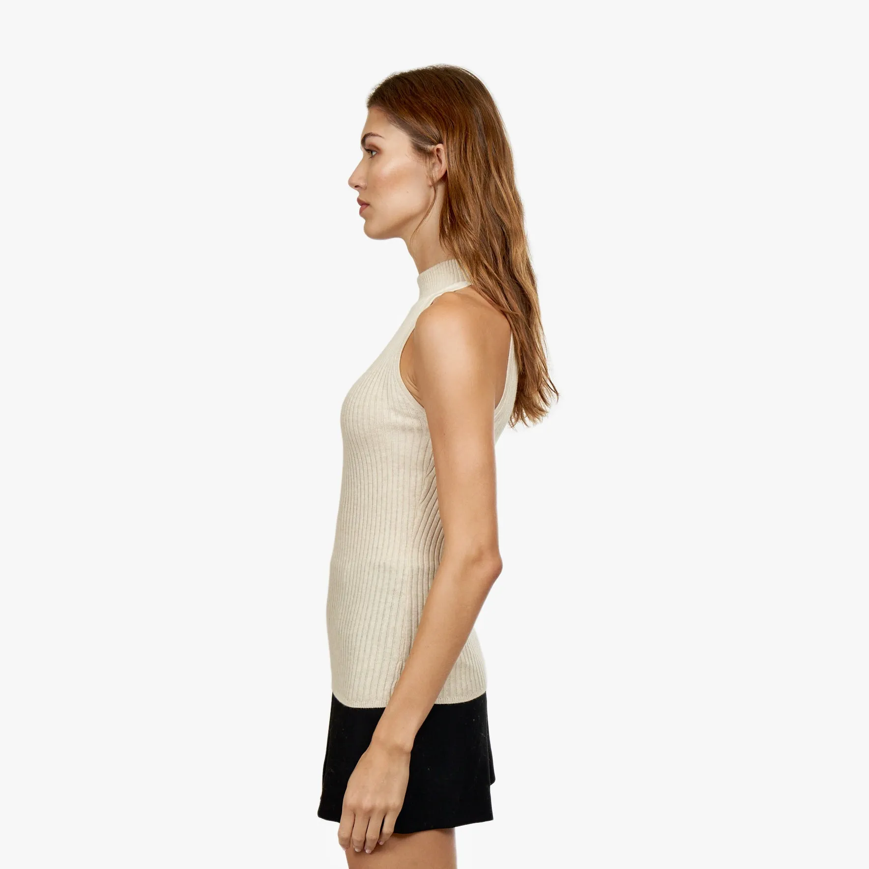 Rib Mock Halter in Natural sold by Autumn Cashmere product image thumbnail 3
