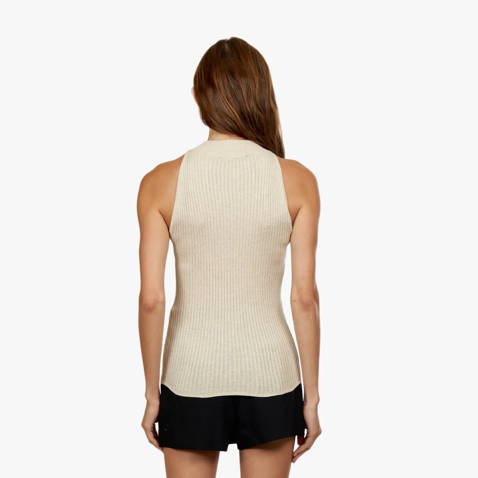 Rib Mock Halter in Natural sold by Autumn Cashmere product image thumbnail 4