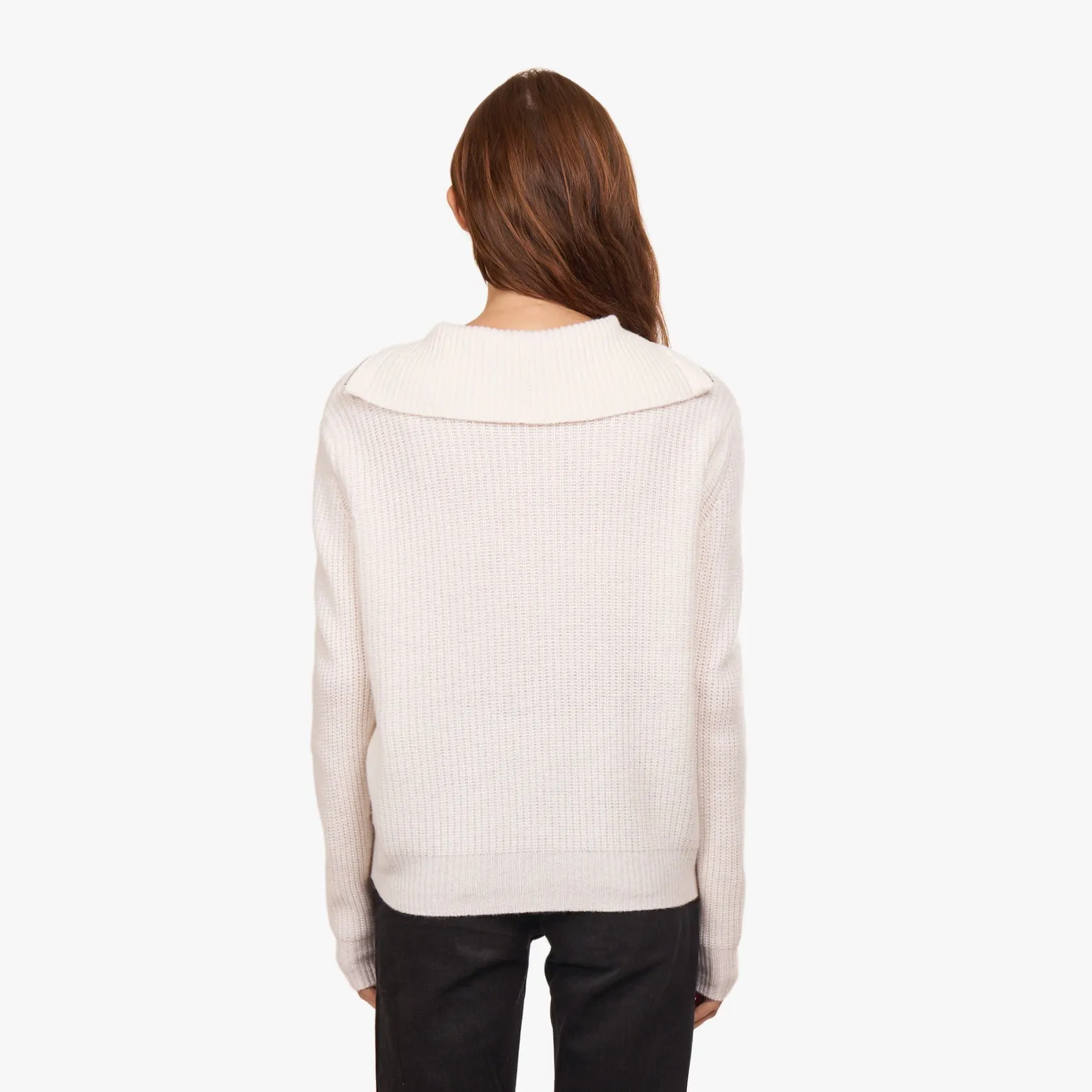 Shaker 1/2 Zip Mock in Chalk sold by Autumn Cashmere product image thumbnail 3