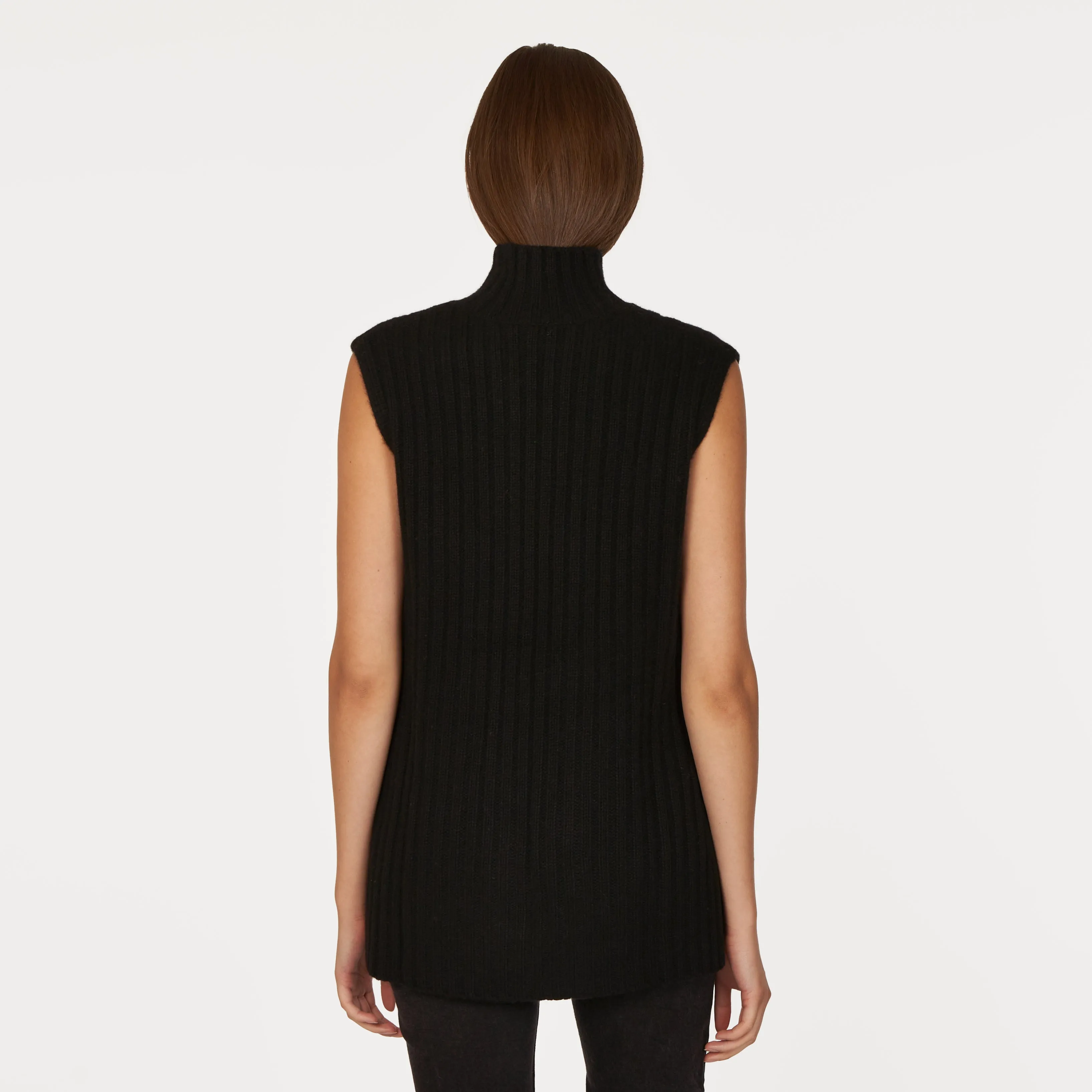 Chunky Cable Sleeveless Tunic in Ebony sold by Autumn Cashmere product image thumbnail 3