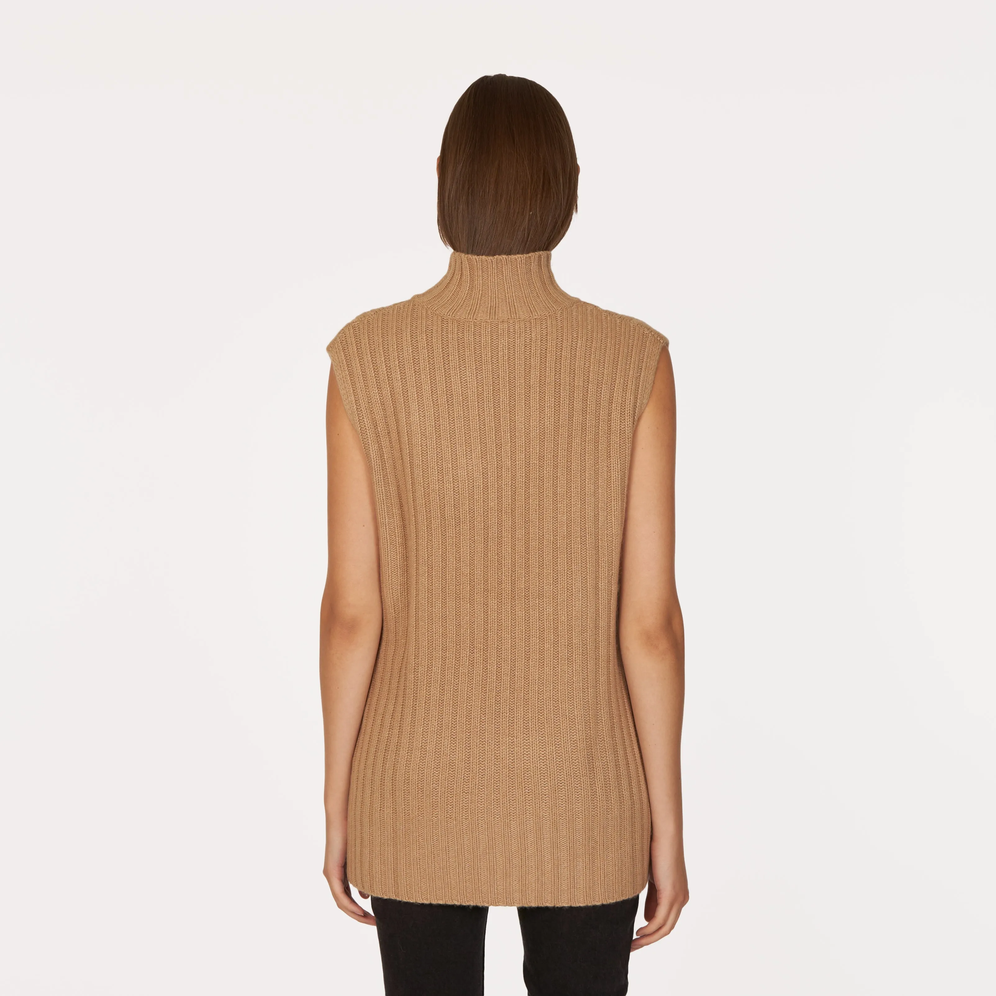 Chunky Cable Sleeveless Tunic in Camel sold by Autumn Cashmere product image thumbnail 4
