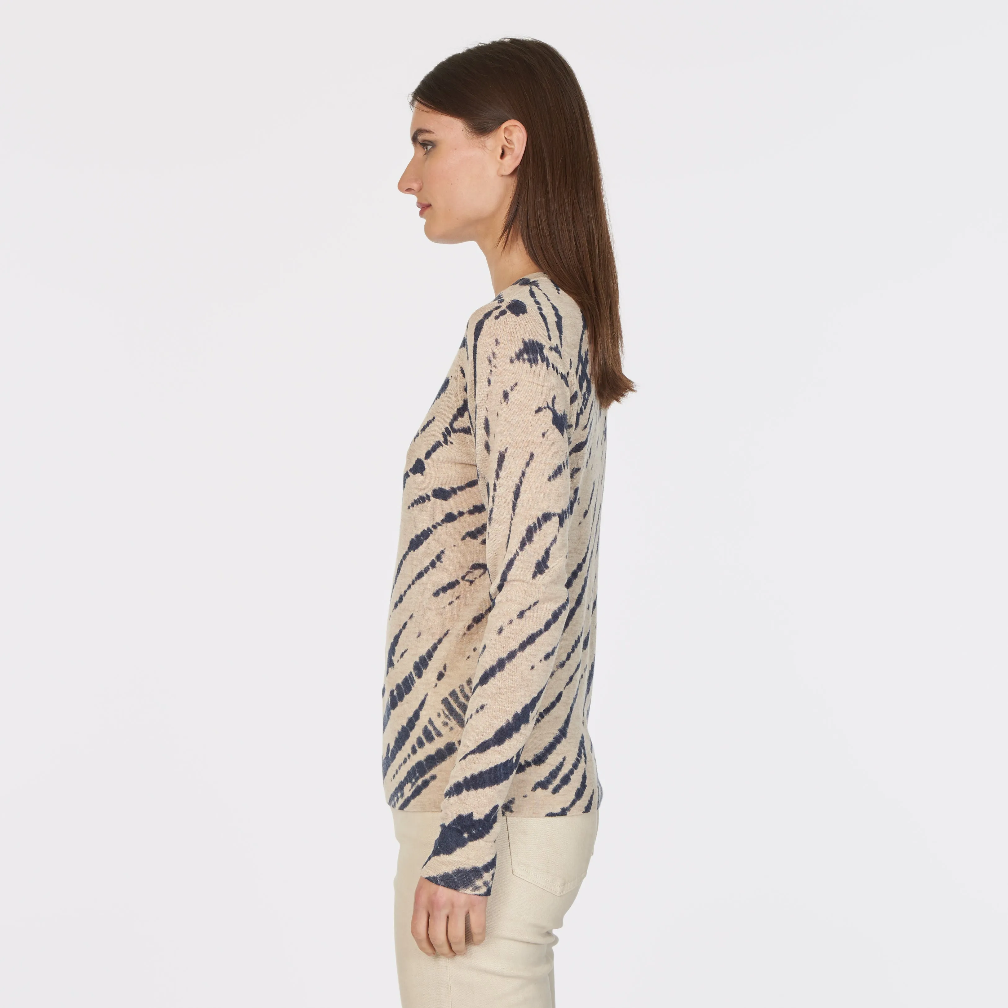 Ink Blot Sheer Crew in Oatmeal sold by Autumn Cashmere product image thumbnail 3