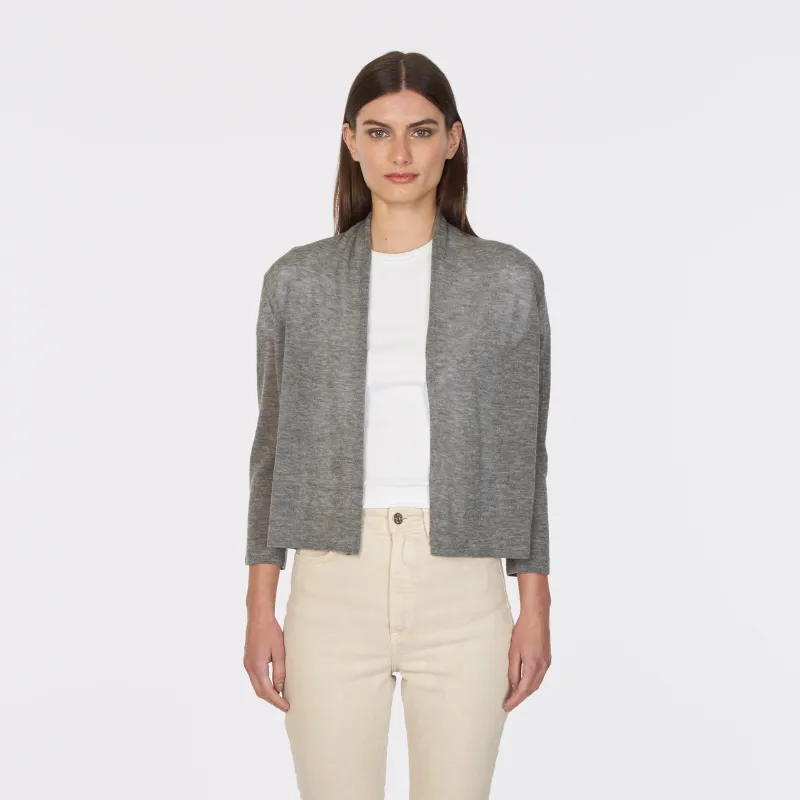 Collared Easy Crop in Thunder sold by Autumn Cashmere