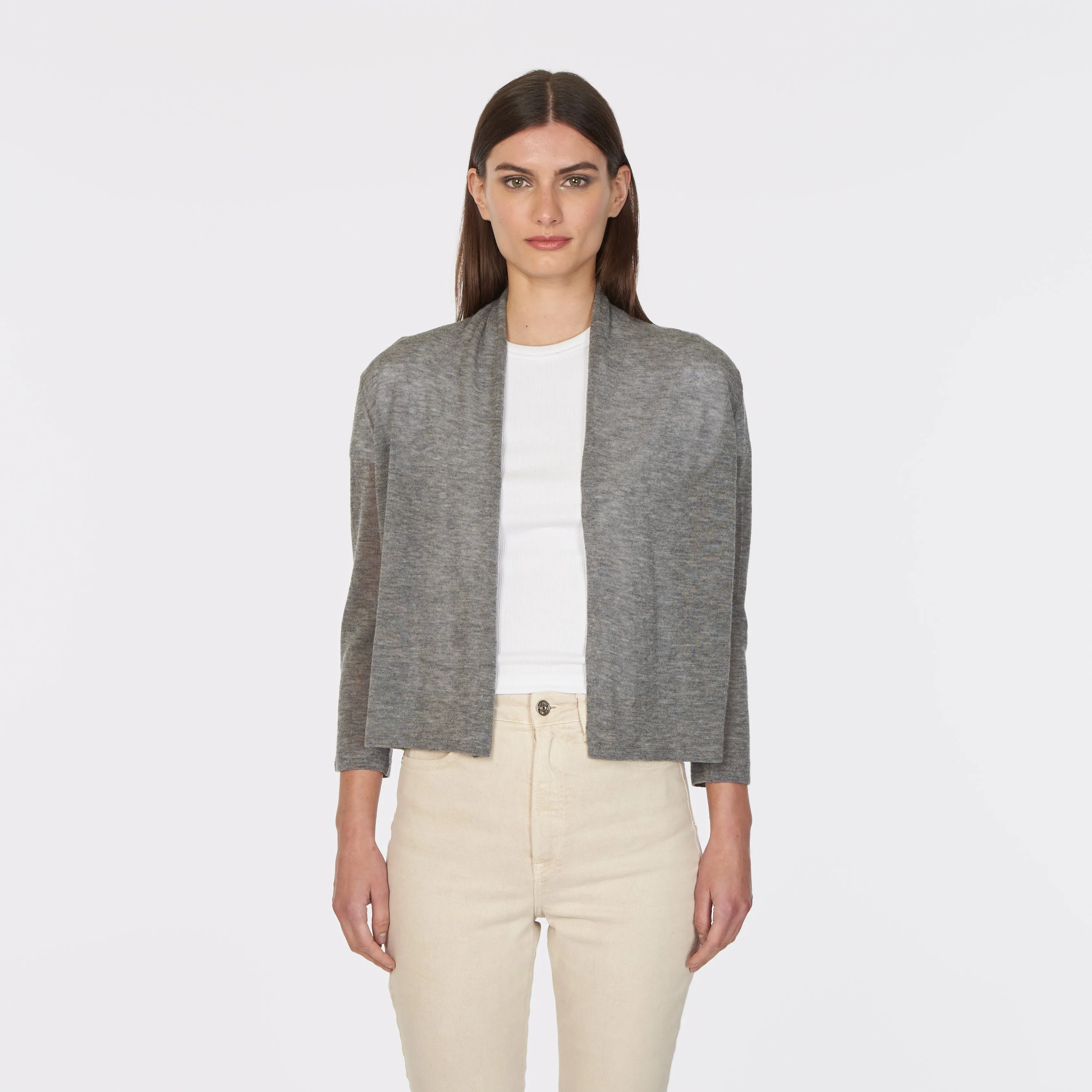 Collared Easy Crop in Thunder sold by Autumn Cashmere