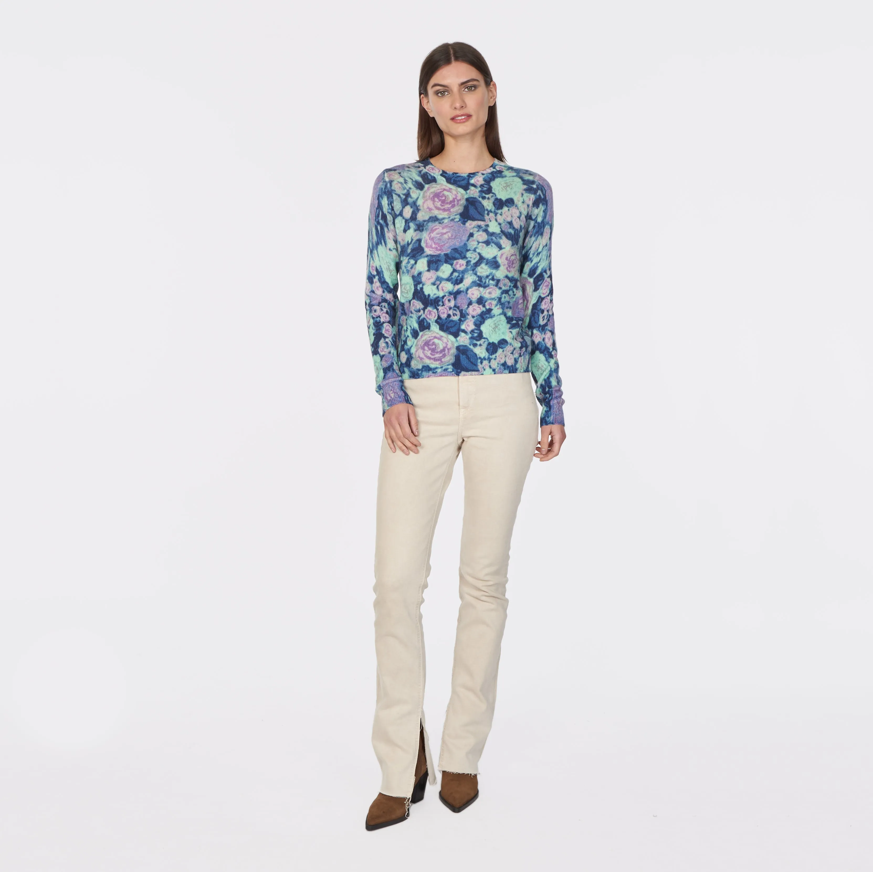 Multi Color Floral Crew in Blue sold by Autumn Cashmere product image thumbnail 3