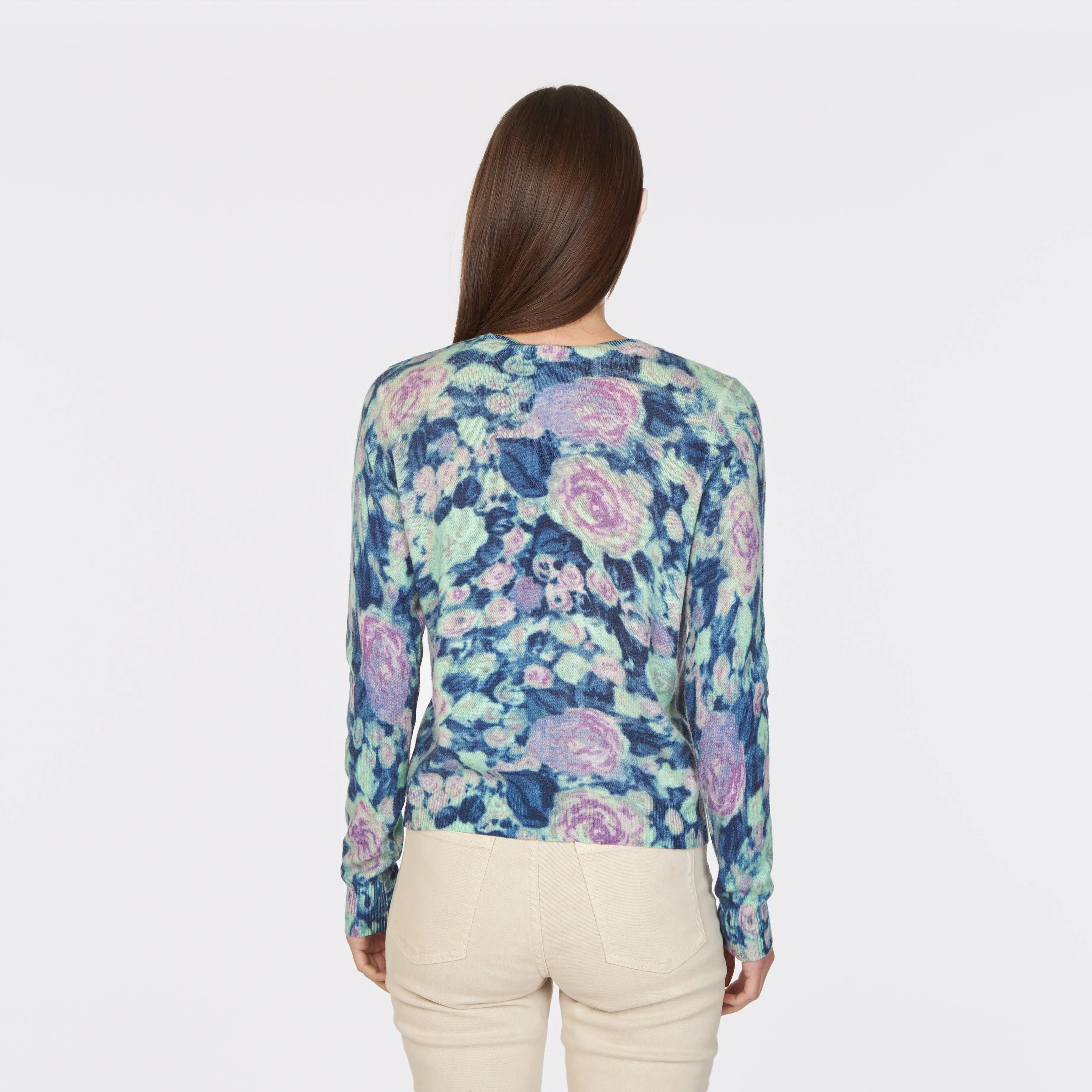 Multi Color Floral Crew in Blue sold by Autumn Cashmere product image thumbnail 5