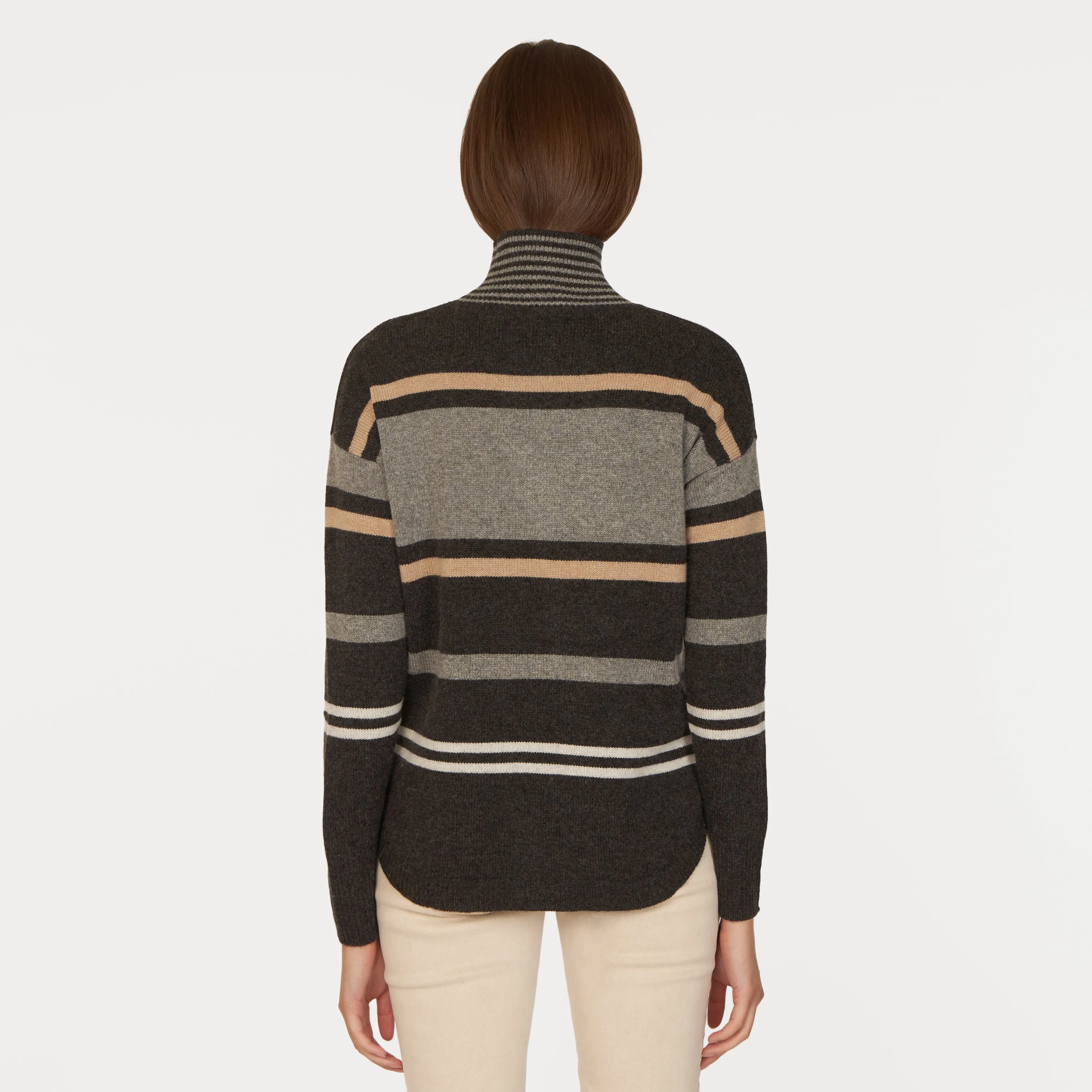 Striped Mock W/ Shirttail in Pepper sold by Autumn Cashmere product image thumbnail 5