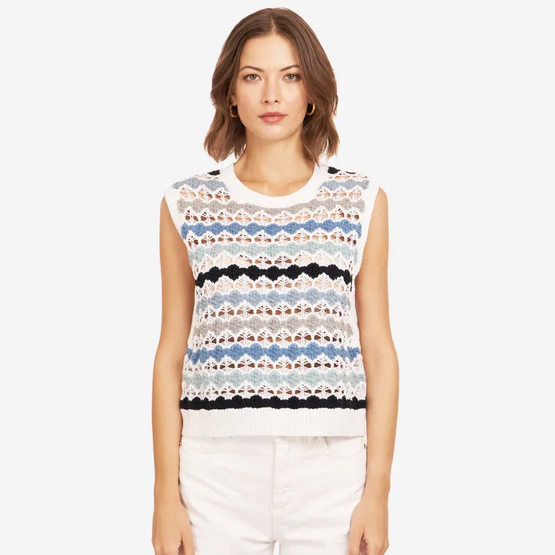 Multi Pointelle Cropped Tabard W/ Inserts sold by Autumn Cashmere