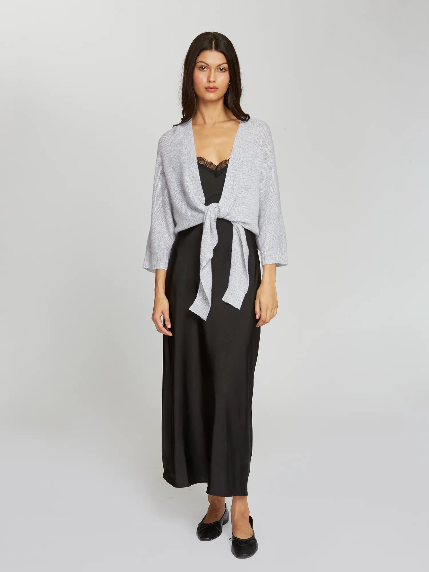Loose Gauge Dolman Tie Front in Cinderblock sold by Autumn Cashmere product image thumbnail 2