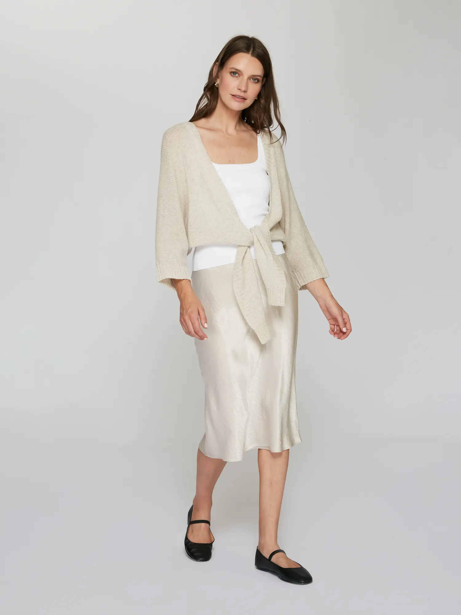 Loose Gauge Dolman Tie Front in Mojave sold by Autumn Cashmere product image thumbnail 2