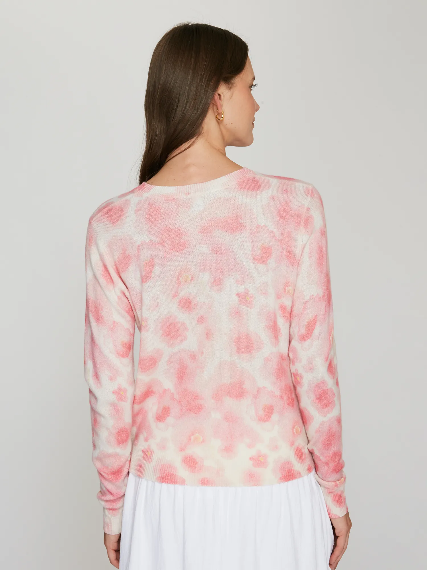 Watercolor Floral Print Crew in Pink sold by Autumn Cashmere product image thumbnail 4