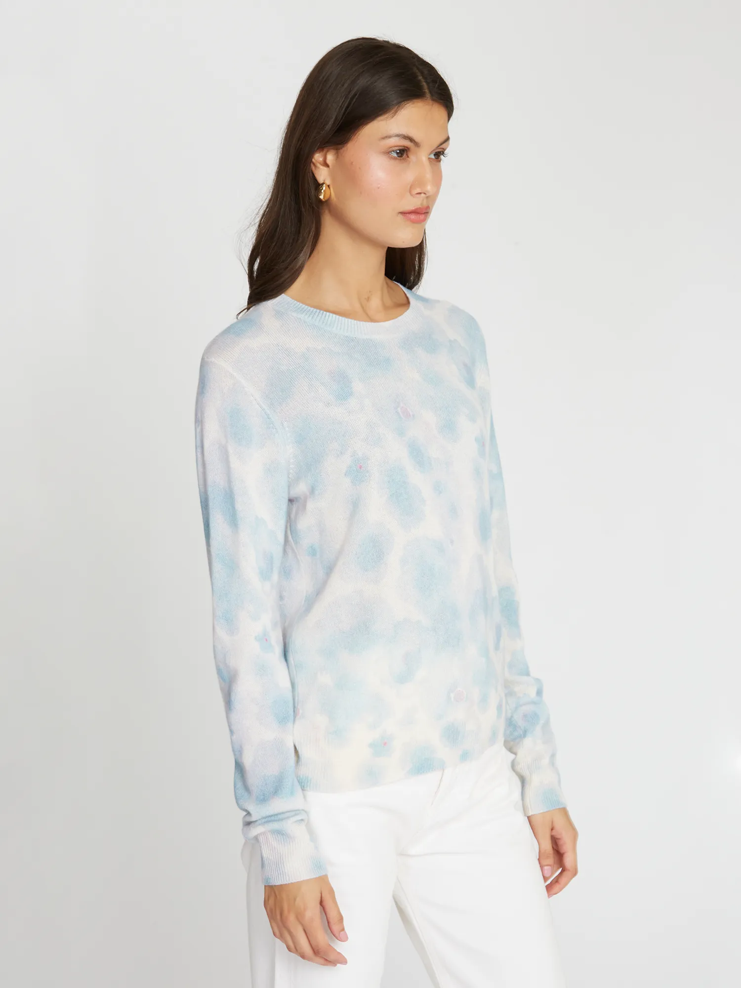 Watercolor Floral Print Crew in Heather sold by Autumn Cashmere product image thumbnail 5