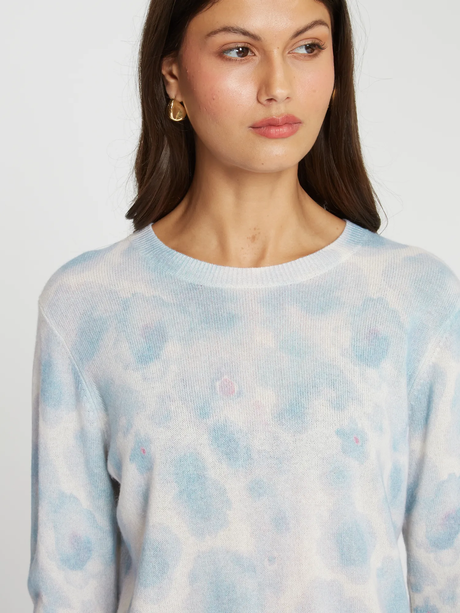 Watercolor Floral Print Crew in Heather sold by Autumn Cashmere product image thumbnail 3