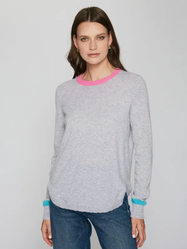 Shirttail Crew W/ Pop Colors in Cinderblock sold by Autumn Cashmere