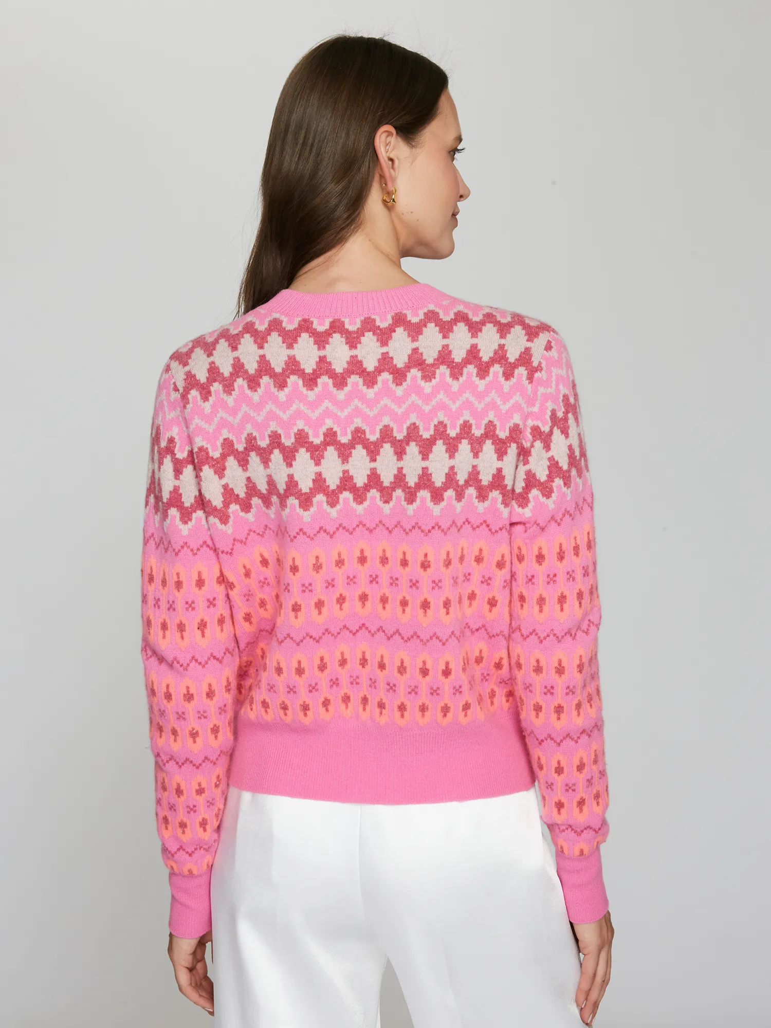 Fair Isle Crew in Pink sold by Autumn Cashmere product image thumbnail 3