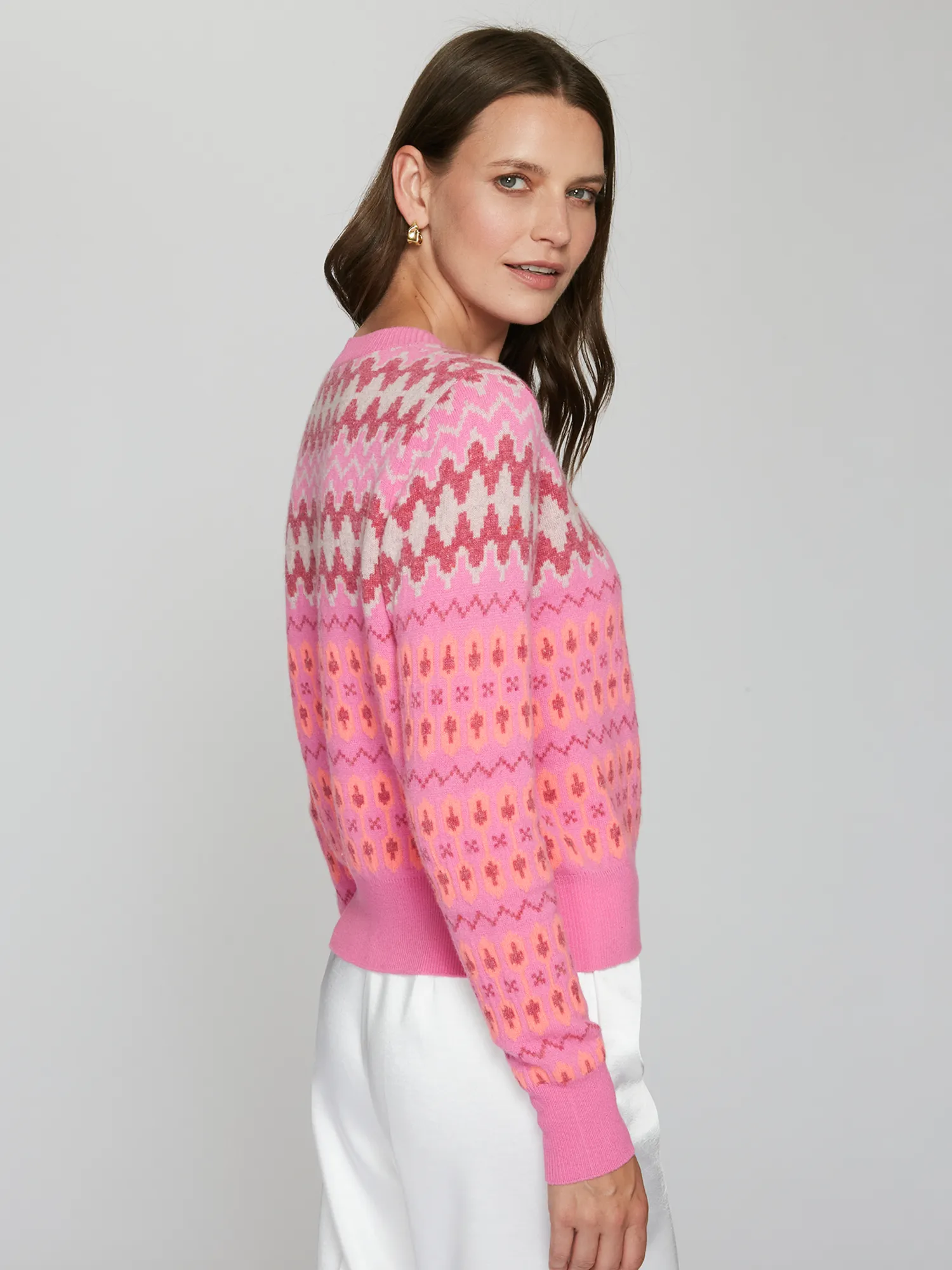 Fair Isle Crew in Pink sold by Autumn Cashmere product image thumbnail 4