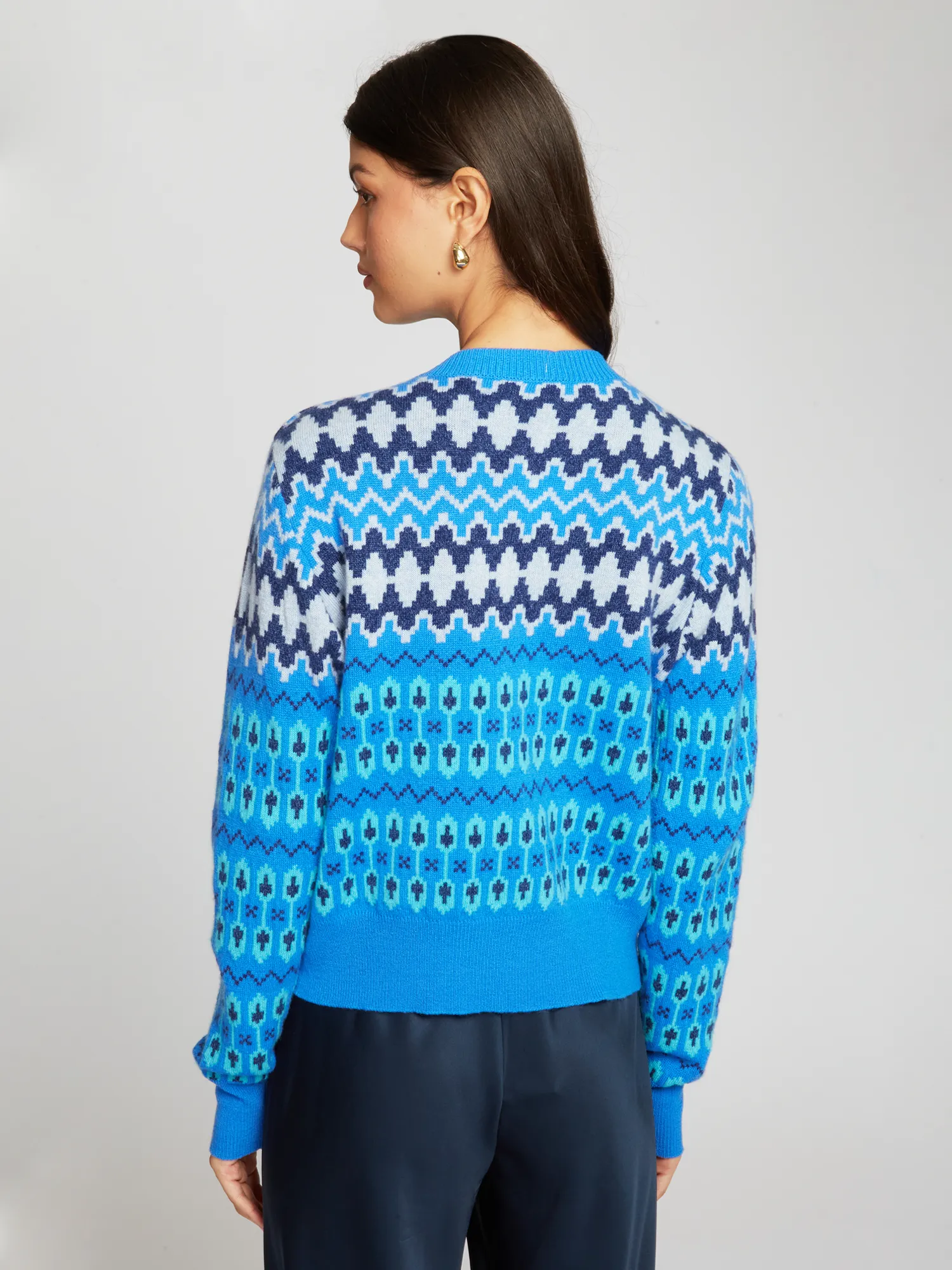 Fair Isle Crew in Blue sold by Autumn Cashmere product image thumbnail 4
