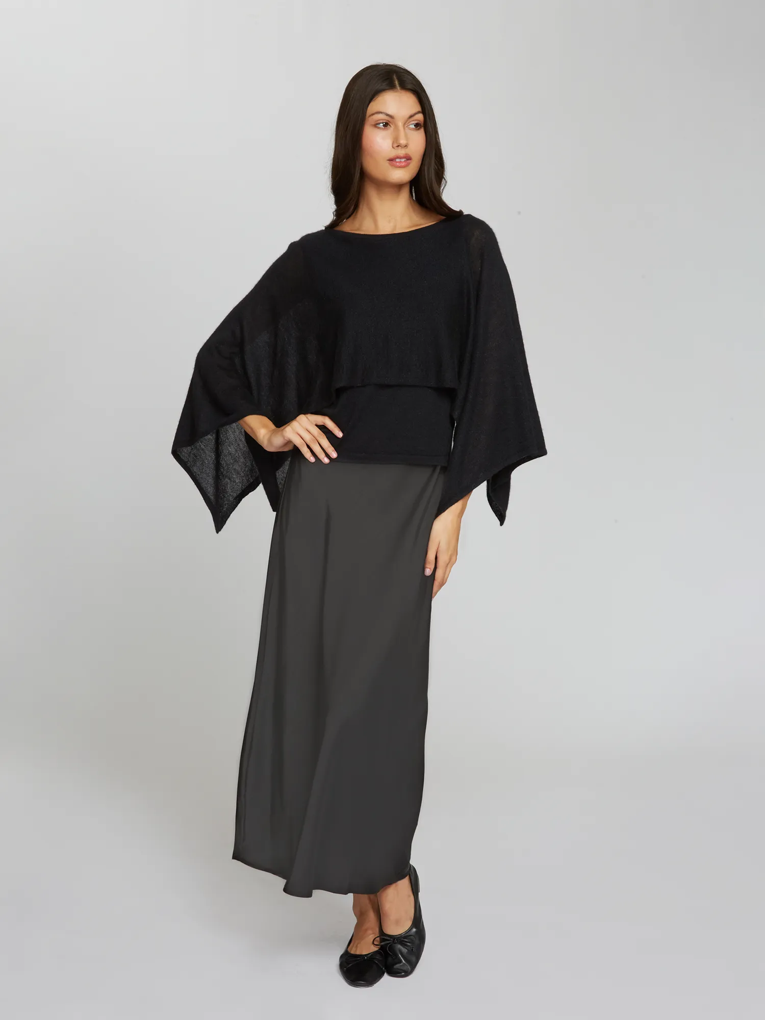 Layered Capelet Top in Black sold by Autumn Cashmere product image thumbnail 2