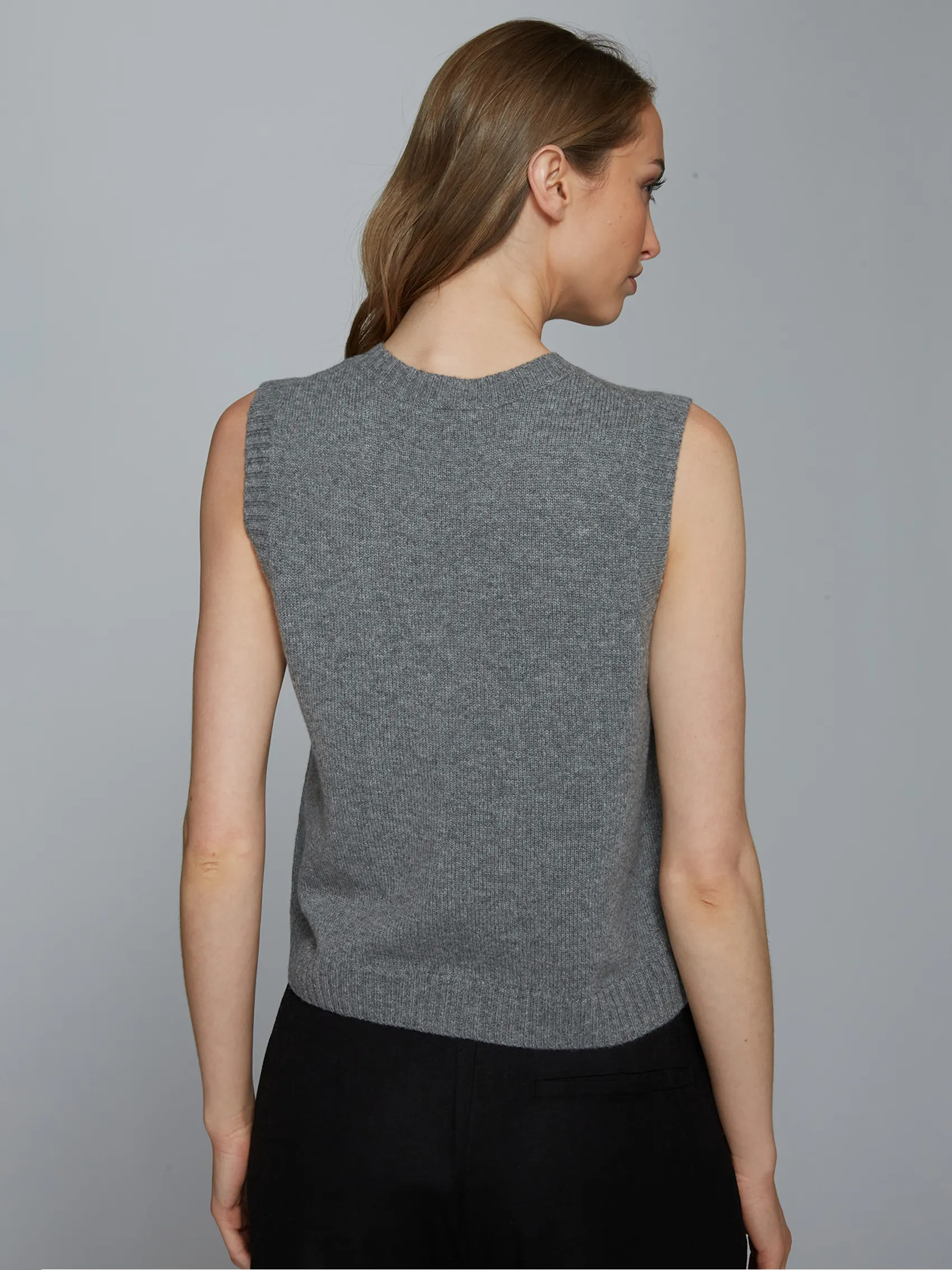 Button Front Vest w/ Pockets in Cement sold by Autumn Cashmere product image thumbnail 3