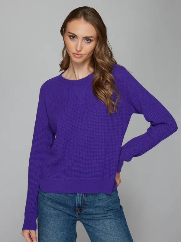 Thermal Sweatshirt in Prism Blue sold by Autumn Cashmere