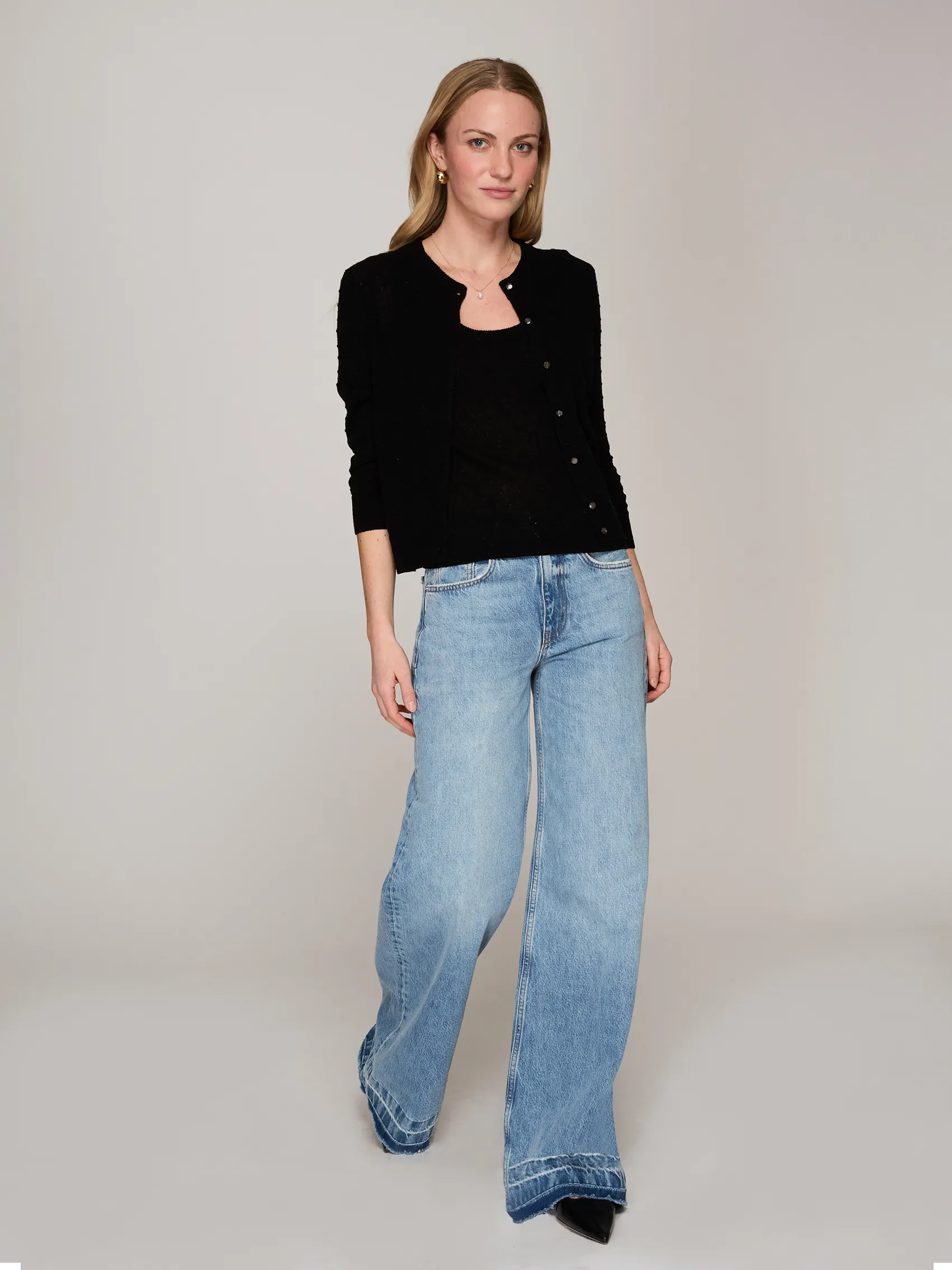 Sheer Dot Cardigan in Black sold by Autumn Cashmere product image thumbnail 2