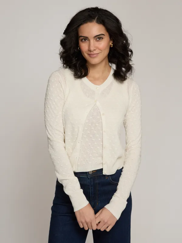 Sheer Dot Cardigan in Muslin made by Autumn Cashmere