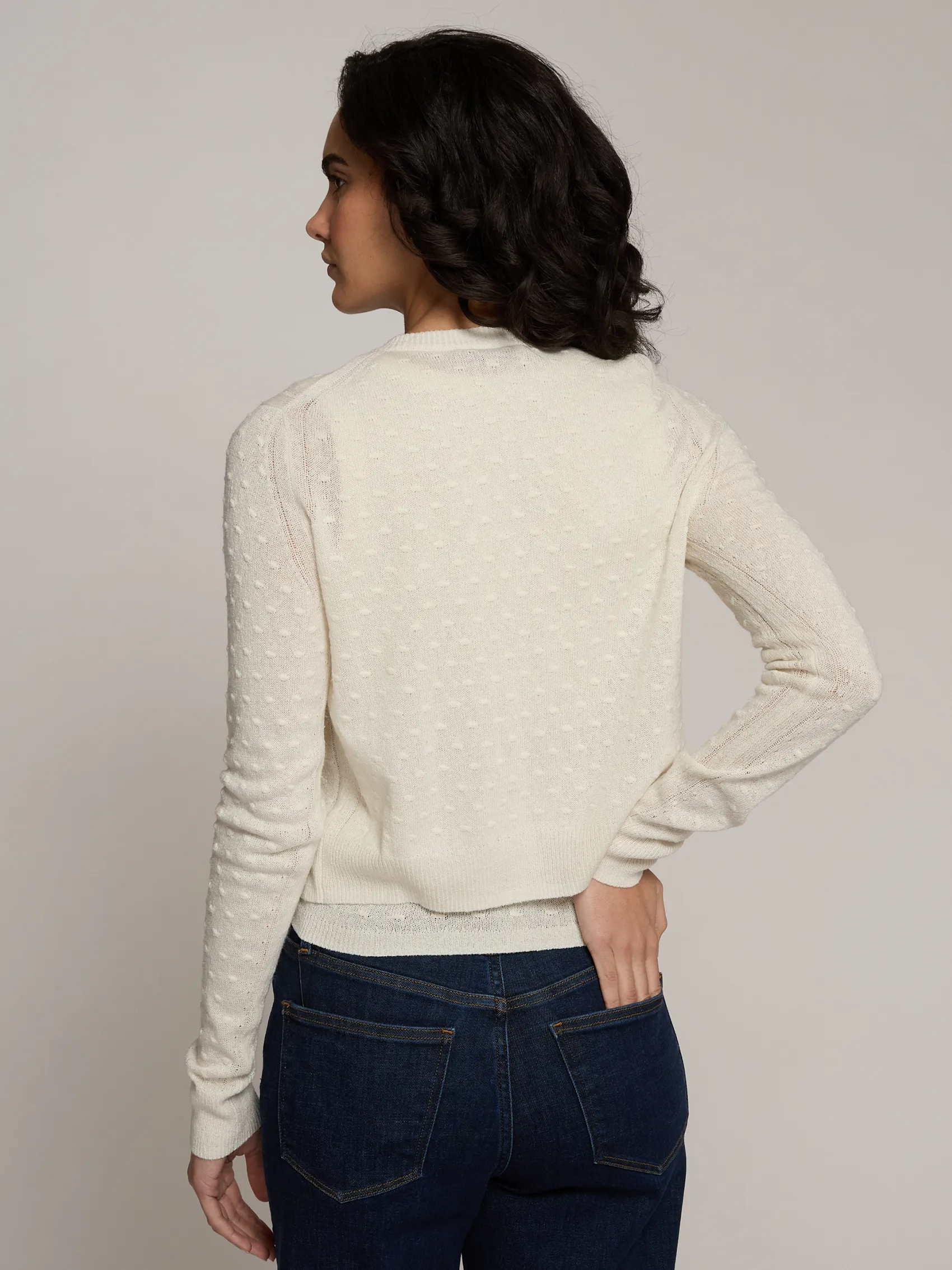 Sheer Dot Cardigan in Muslin sold by Autumn Cashmere product image thumbnail 4