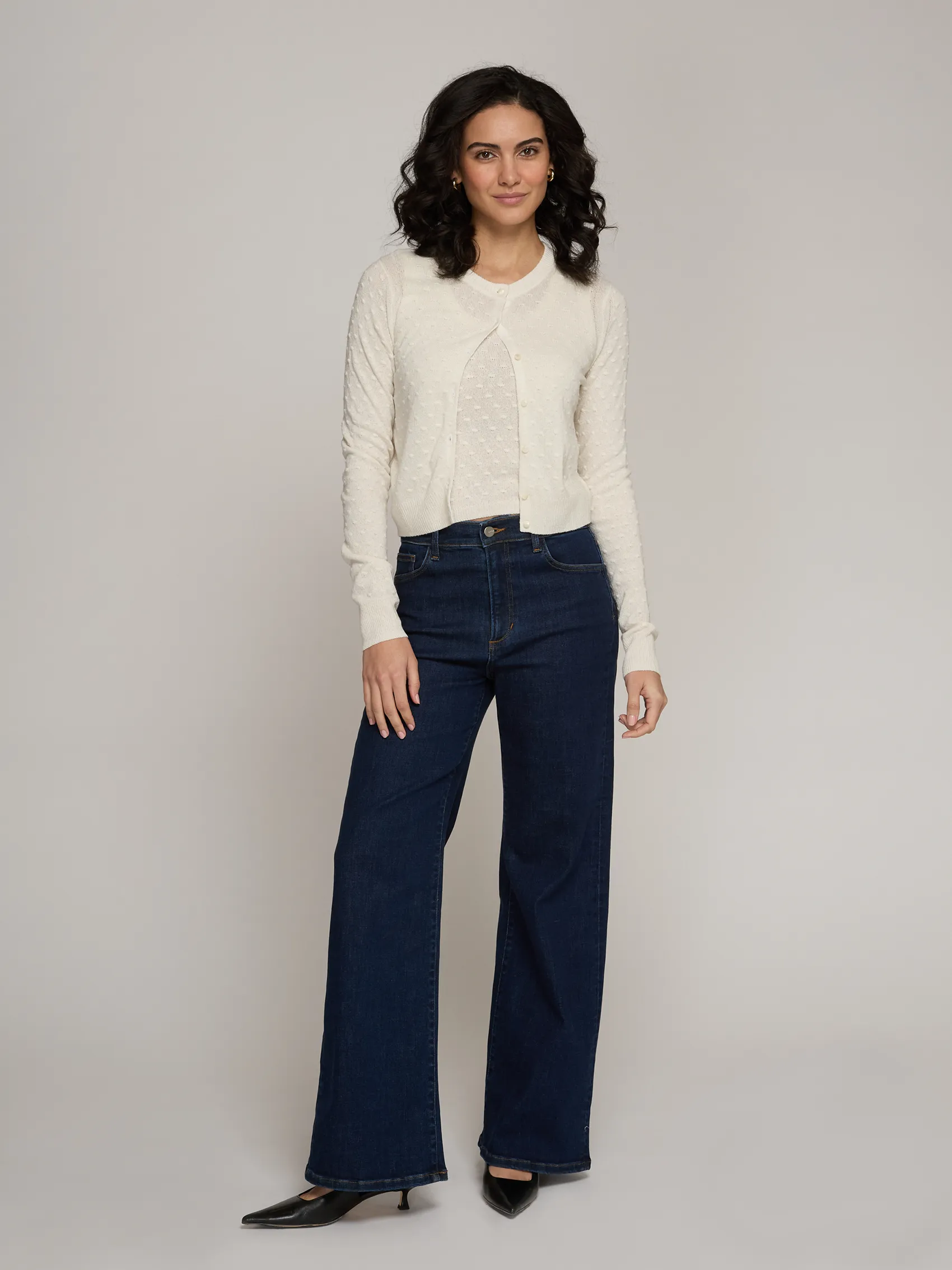 Sheer Dot Cardigan in Muslin sold by Autumn Cashmere product image thumbnail 2