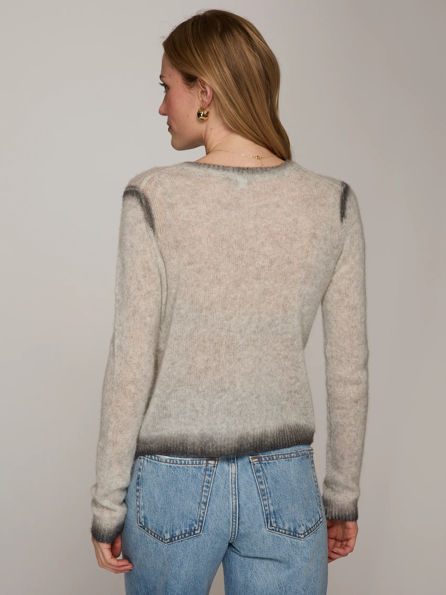 Smudge Tip Cardigan in Mist sold by Autumn Cashmere product image thumbnail 4