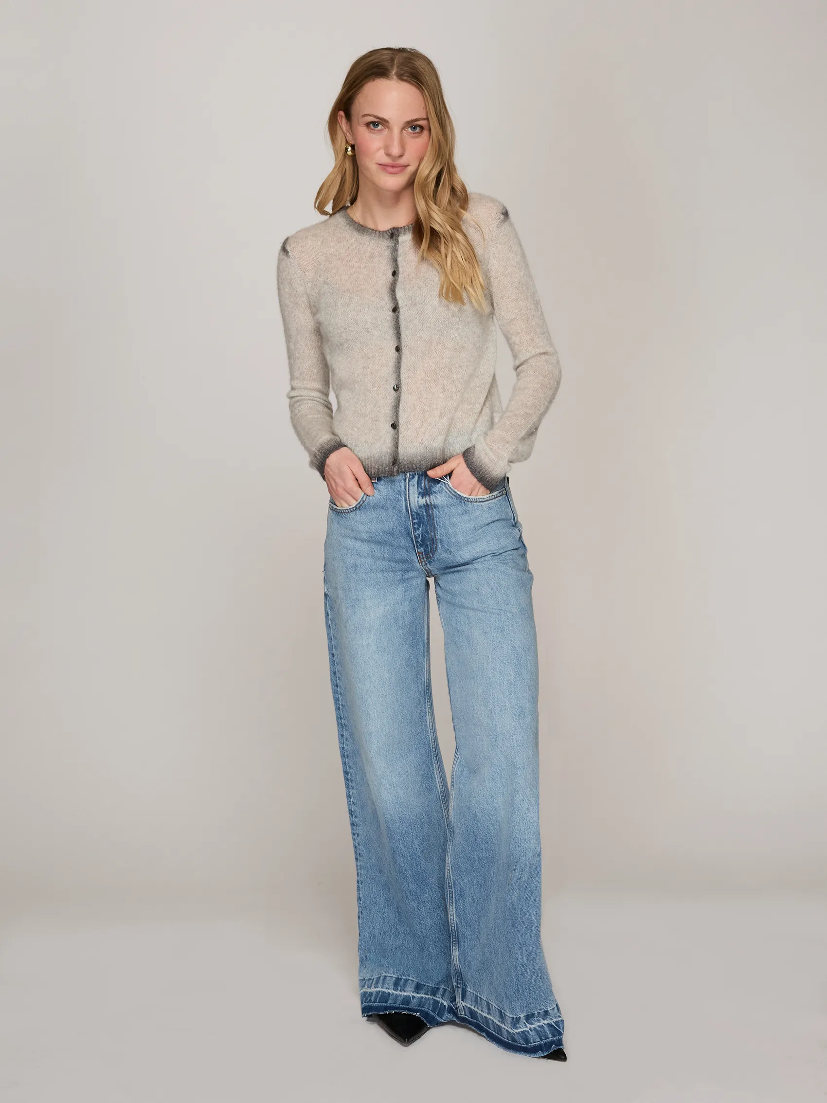 Smudge Tip Cardigan in Mist sold by Autumn Cashmere product image thumbnail 2