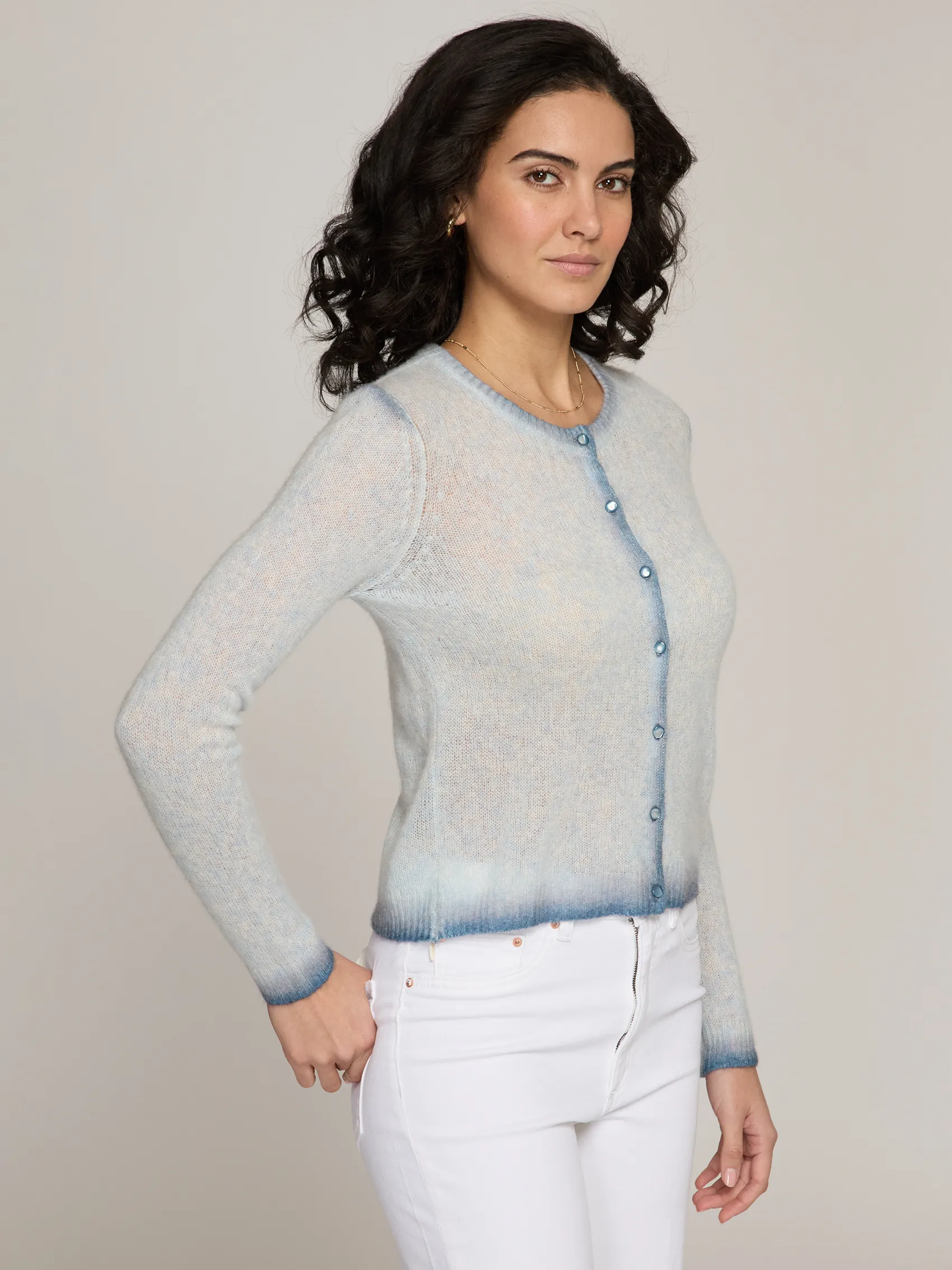 Smudge Tip Cardigan in Space sold by Autumn Cashmere product image thumbnail 3