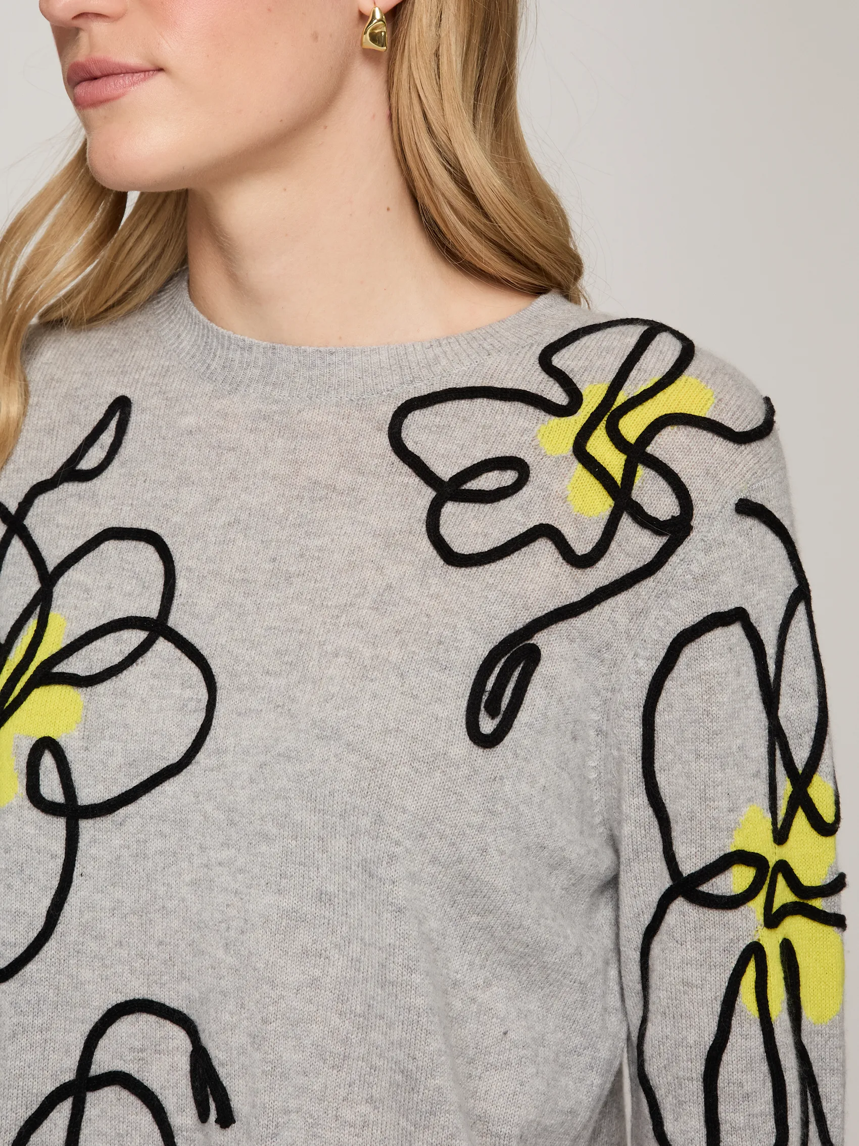 Floral Applique Crew in Sweatshirt Combo sold by Autumn Cashmere product image thumbnail 5
