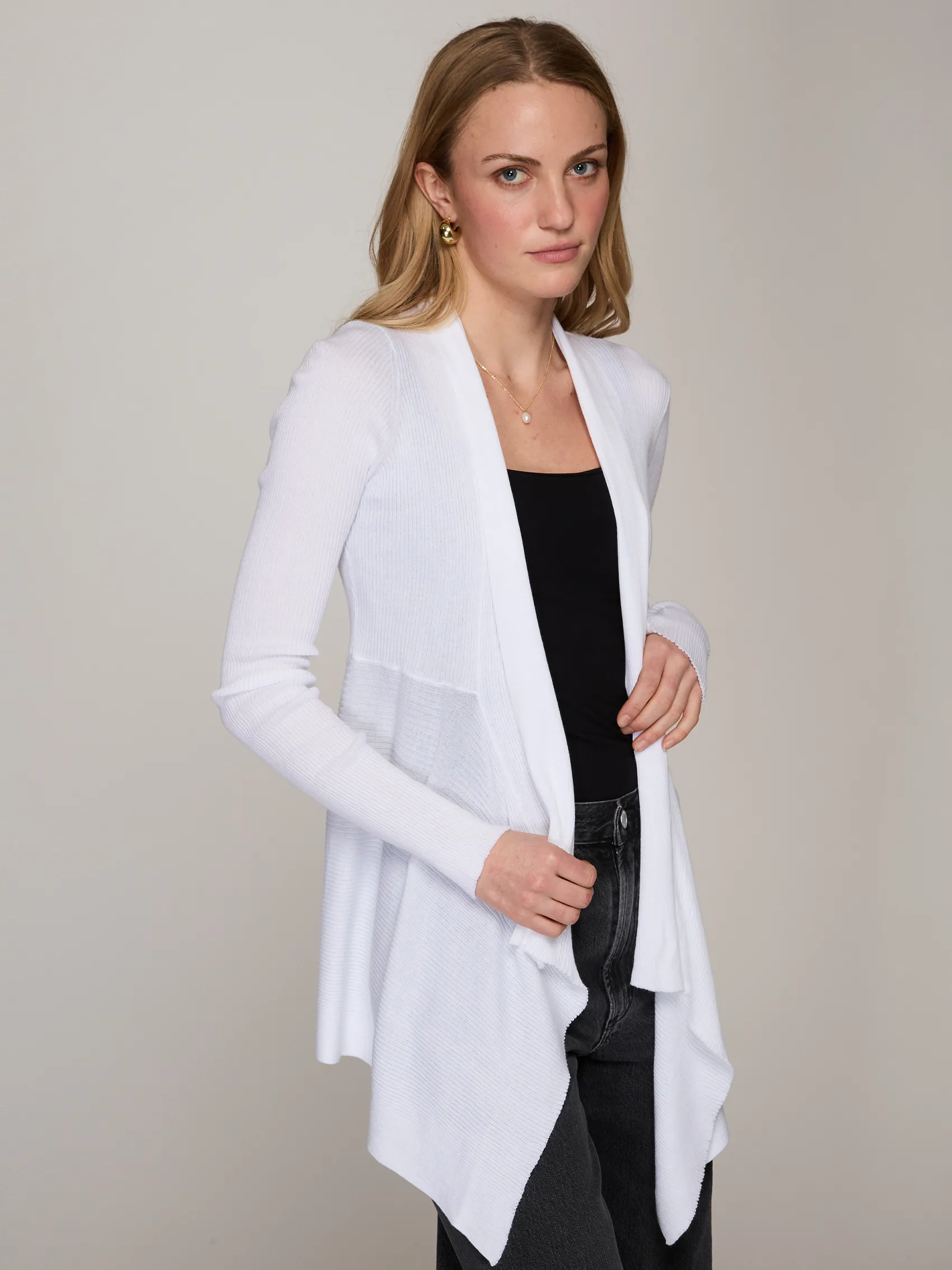 Rib Drape in Bleach White sold by Autumn Cashmere product image thumbnail 3