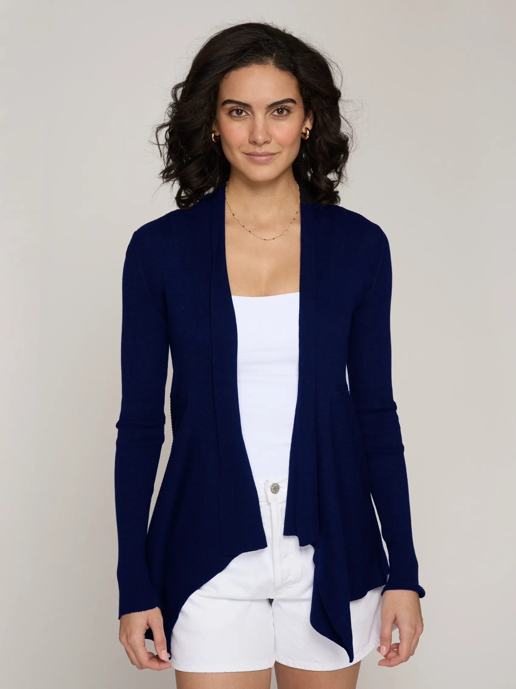 Rib Drape in Navy sold by Autumn Cashmere