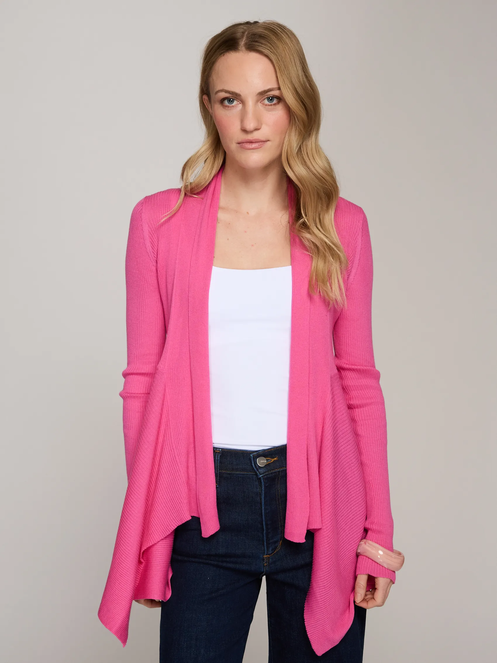 Rib Drape in Shocking Pink sold by Autumn Cashmere
