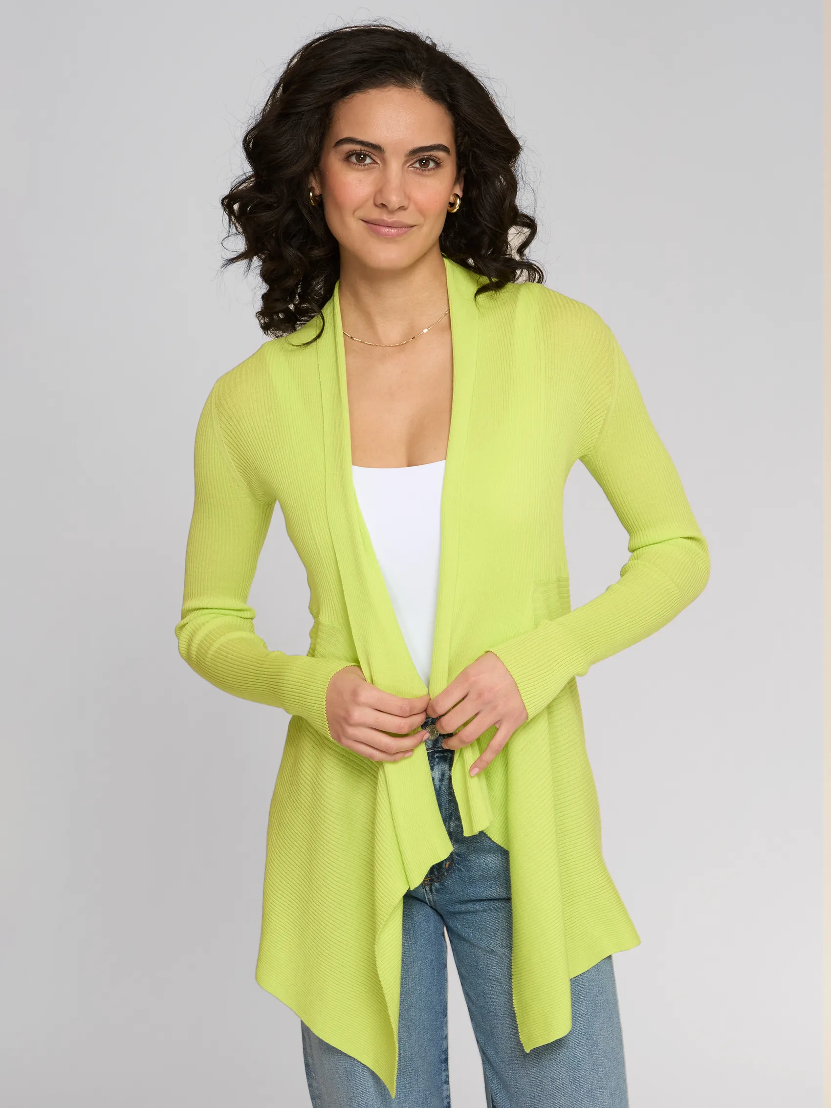 Rib Drape in Glowstick sold by Autumn Cashmere