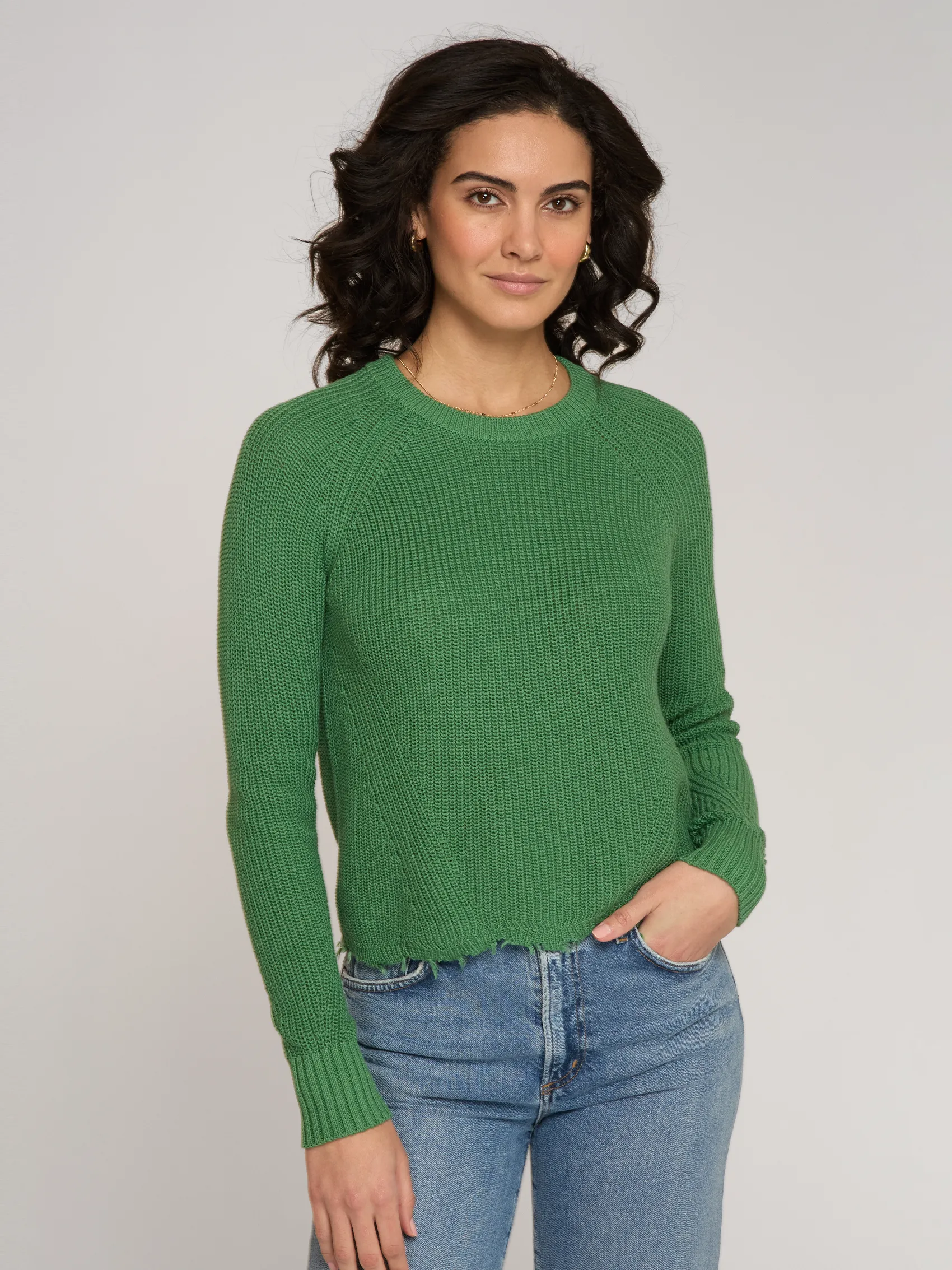 Distressed Scallop Shaker in Cactus sold by Autumn Cashmere