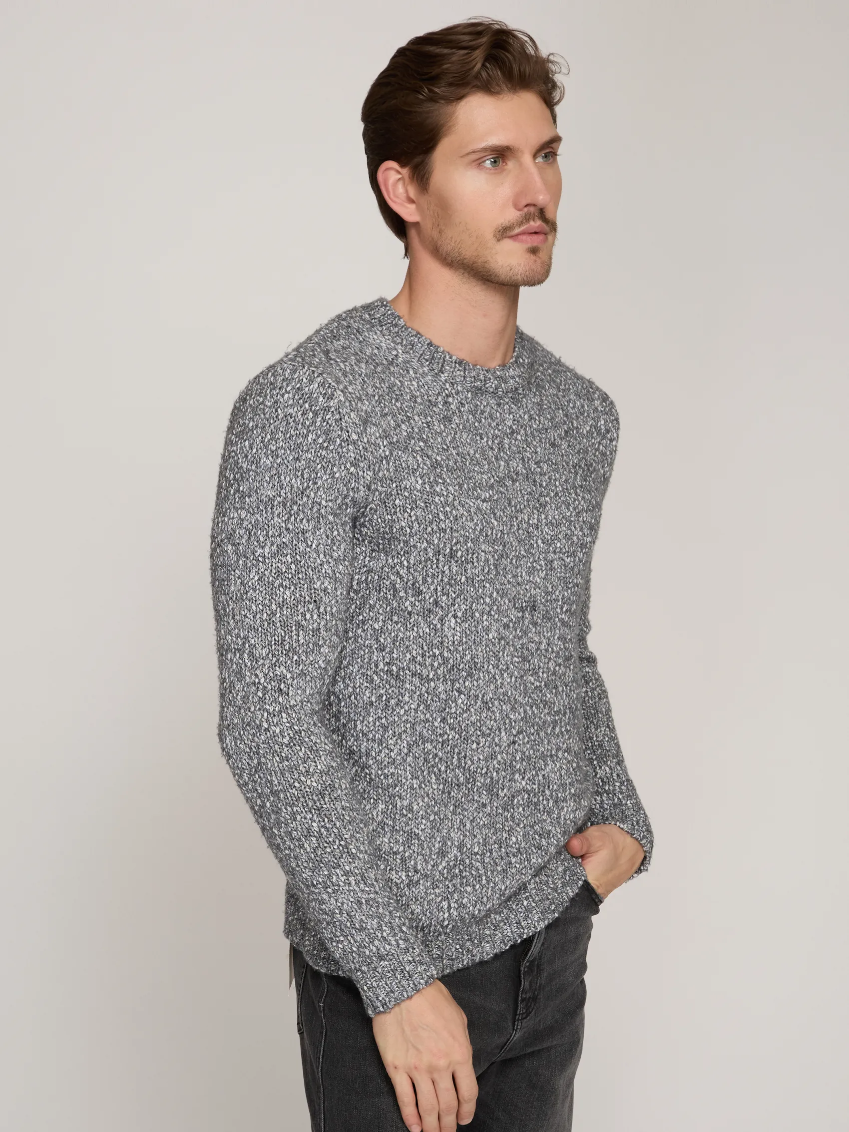 Italian Tweed Crew in Gravel sold by Autumn Cashmere product image thumbnail 3