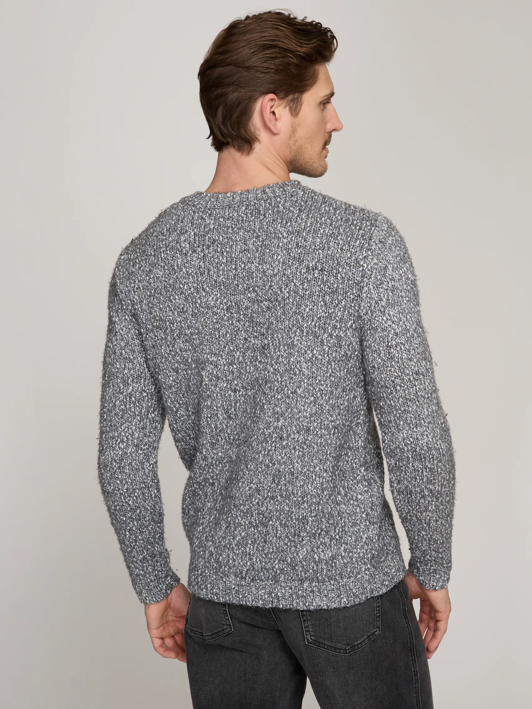 Italian Tweed Crew in Gravel sold by Autumn Cashmere product image thumbnail 4