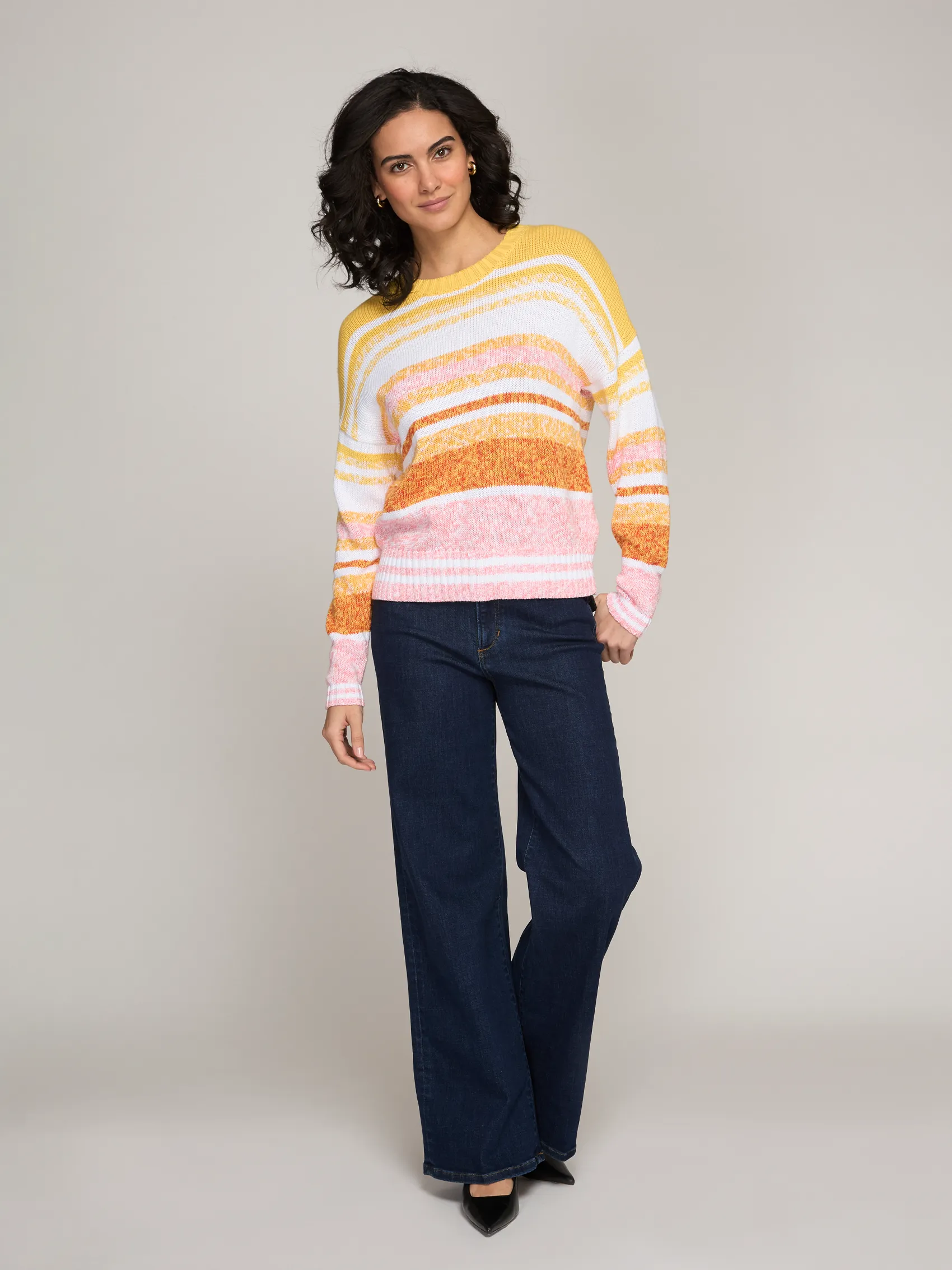 L/S Marled Stripe Crew Neck in Sunset Combo sold by Autumn Cashmere product image thumbnail 2