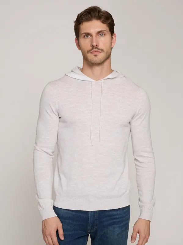 Hoodie W/ Contrast Trim in Linen/White made by Autumn Cashmere