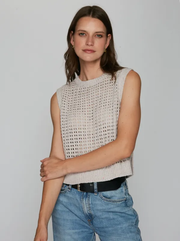 Donegal Open Side Sleeveless Tabard in Quarry made by Autumn Cashmere