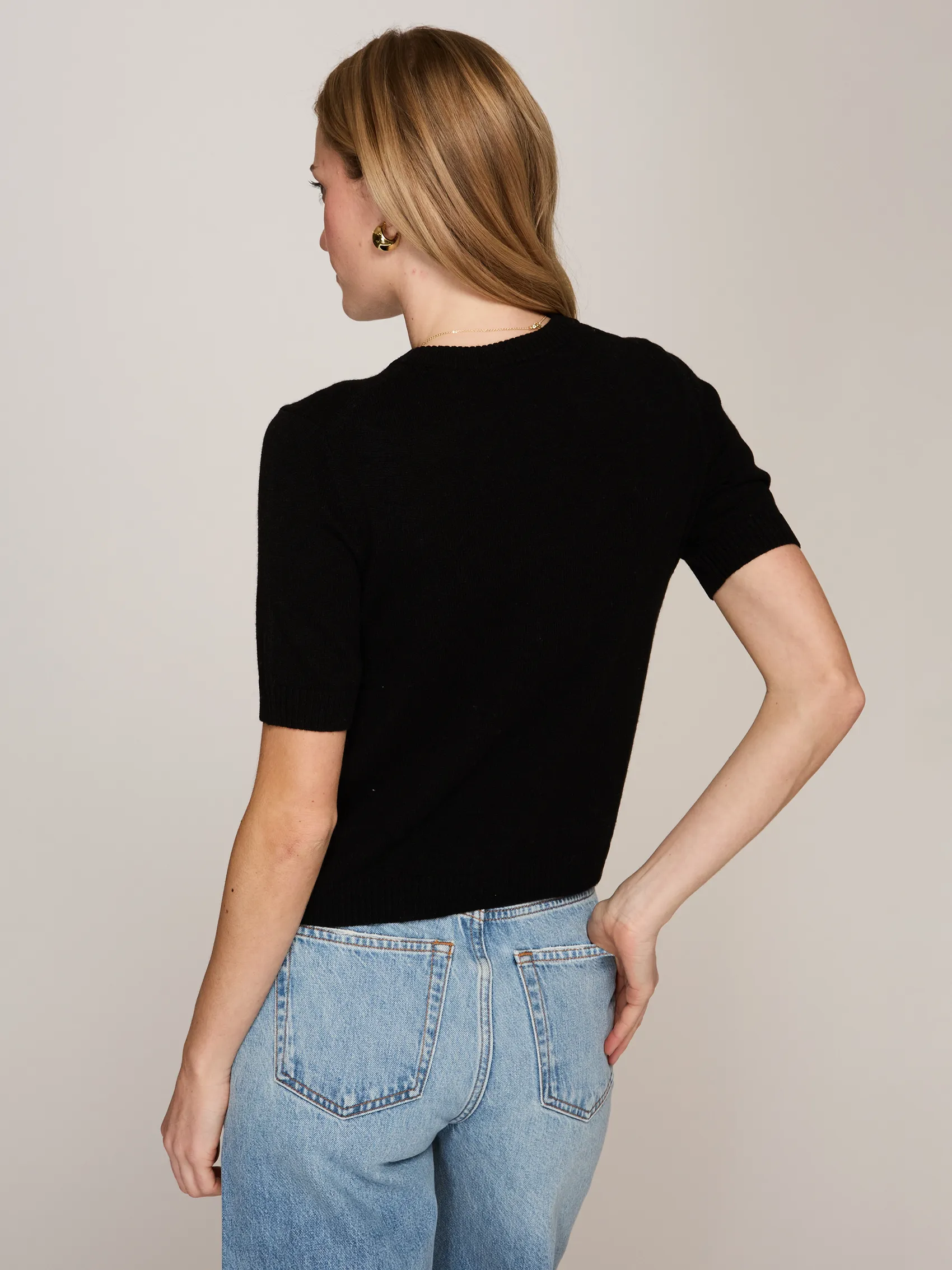 S/S Cropped Crew in Black sold by Autumn Cashmere product image thumbnail 4