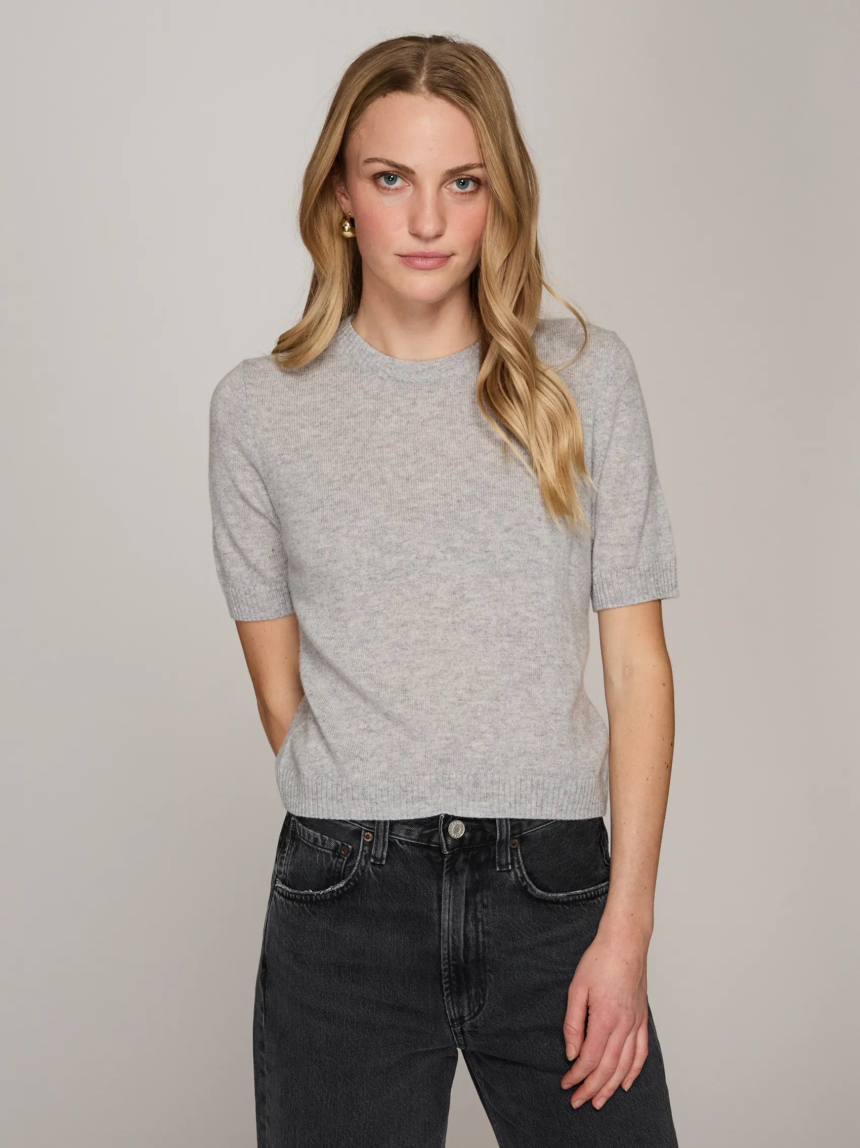 S/S Cropped Crew in Sweatshirt sold by Autumn Cashmere