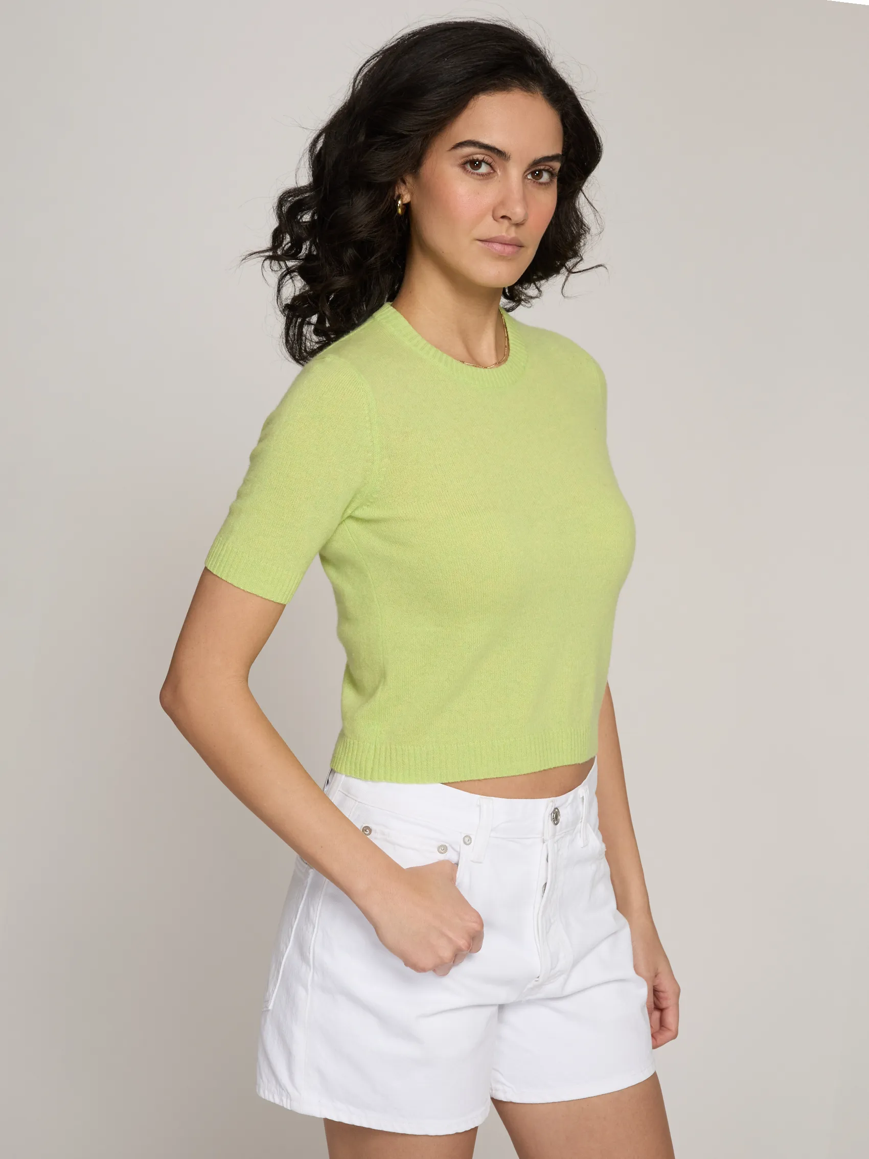 S/S Cropped Crew in Tennis Ball sold by Autumn Cashmere product image thumbnail 3